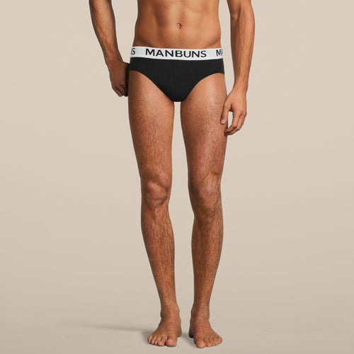 Men's Classic Black Brief Underwear - Comfortable Cotton Blend (Size XL)