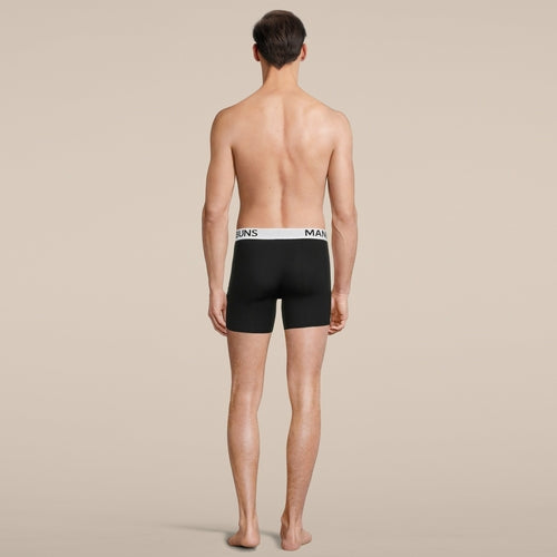 Men's Classic Black Boxer Brief Underwear - Comfortable Cotton Blend