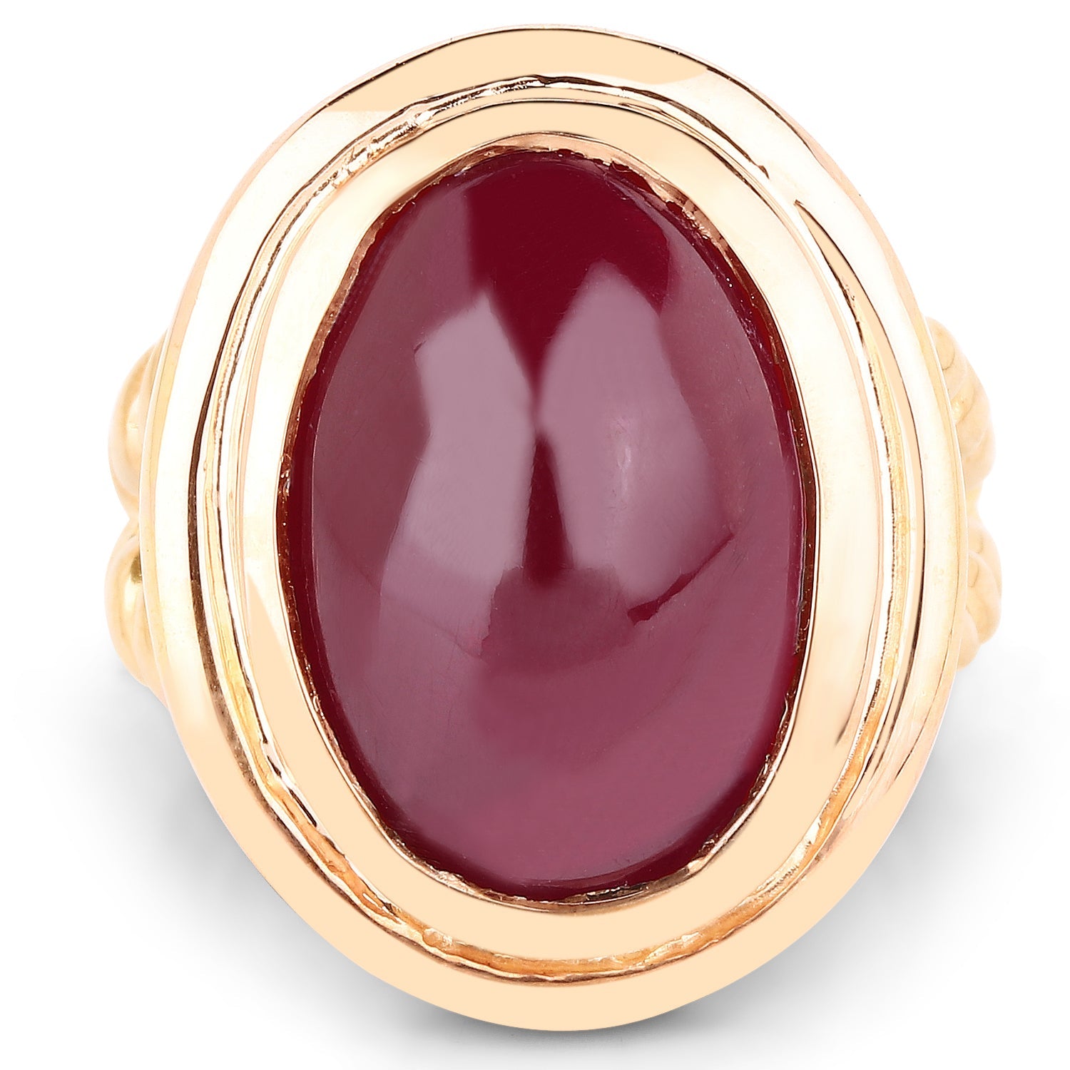 14K Rose Gold Plated 17.60 Carat Genuine Glass Filled Ruby .925 Sterling Silver Ring by Bids.com