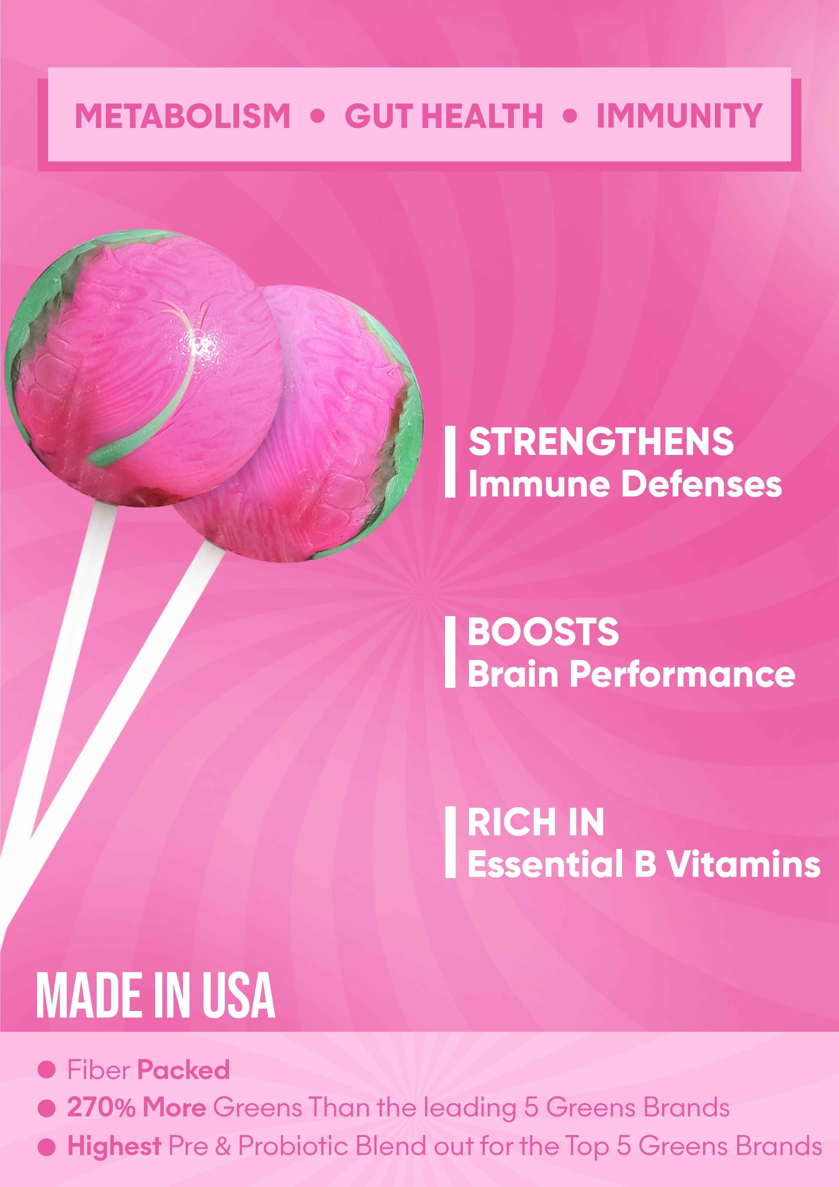 It Girl Superfood Greens Lollipops - Vegan Candy with Supergreens, Vitamins & Antioxidants