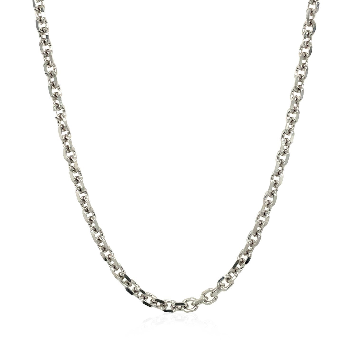 14k White Gold Diamond Cut Cable Link Chain (2.90 mm) by Bids.com