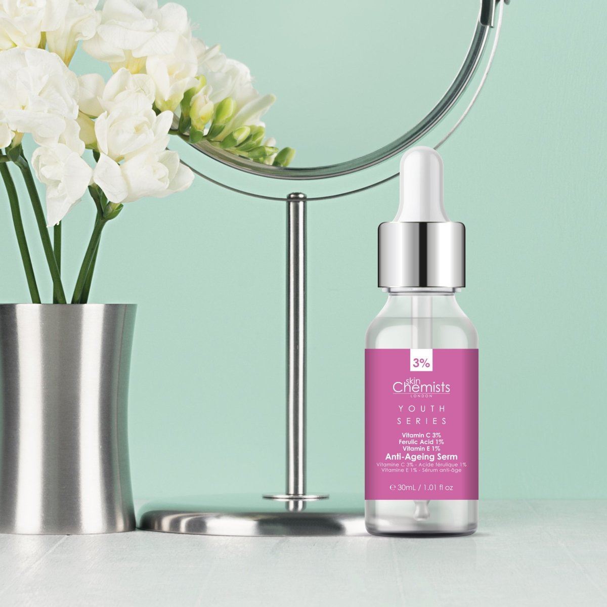 Anti-Ageing Serum Vitamin C 3%, Ferulic Acid 1%, Vitamin E 1% 30ml by skinChemists US