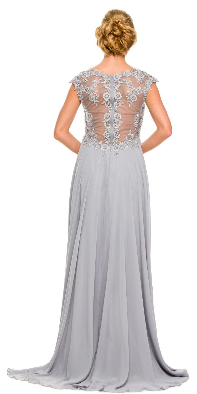 Juliet 585 A-Line Gown Cap Sleeve Empire Waist Full Length by DiscountDressShop