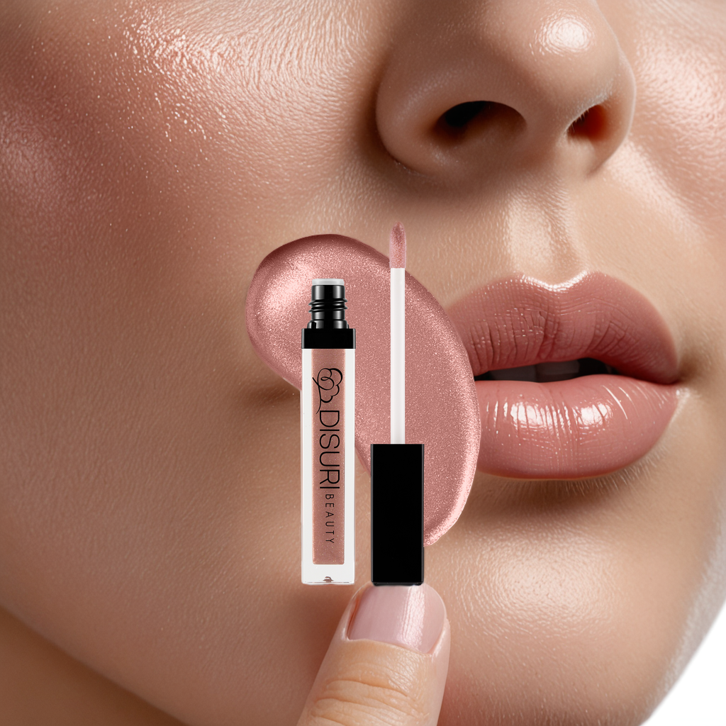 DISURI Beauty Shimmer Blast Lip Gloss - Never Send Nudes (S65)