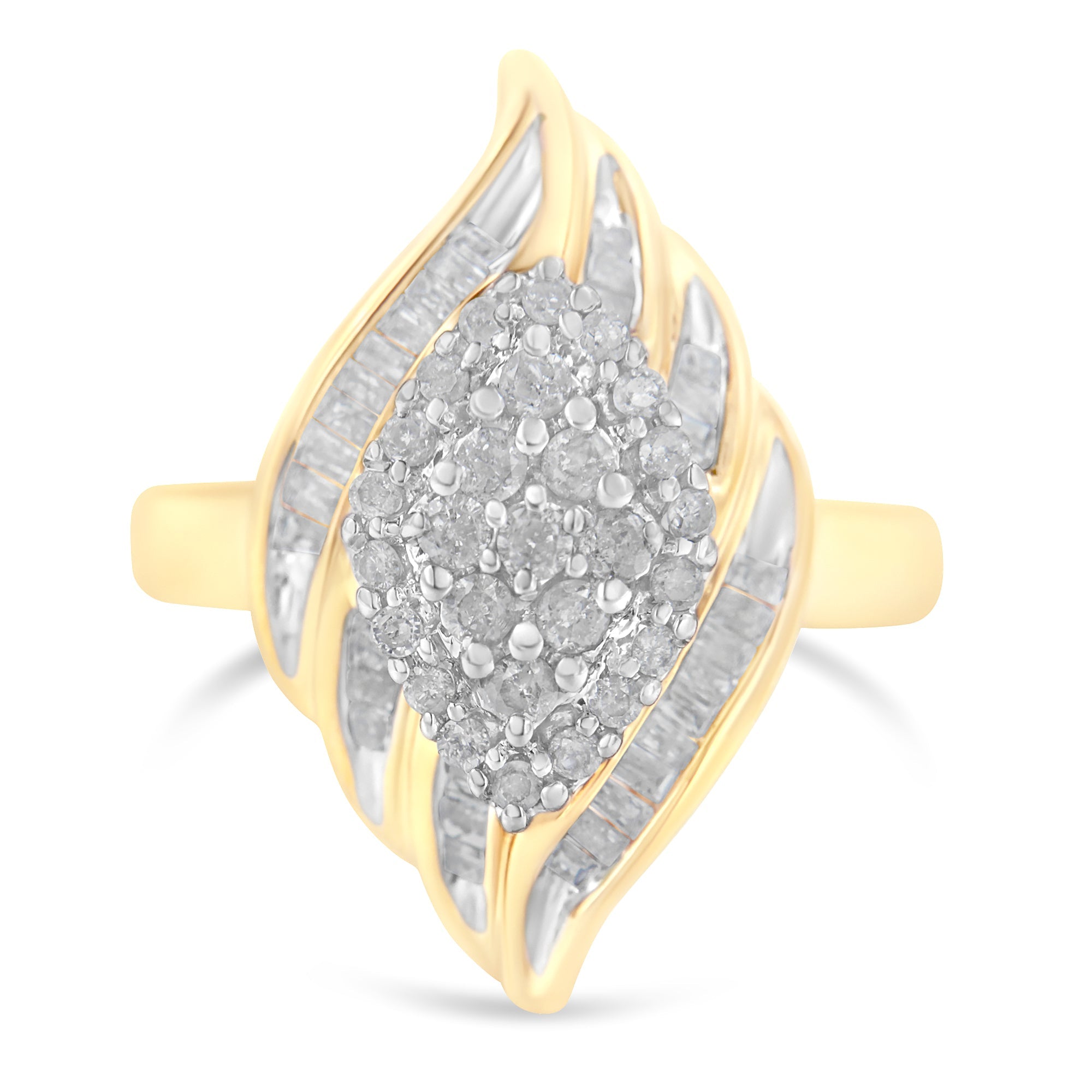 10K Yellow Gold Diamond Cocktail Ring (3/4 Cttw, I-J Color, I2-I3 Clarity) - Size 8 by Bids.com