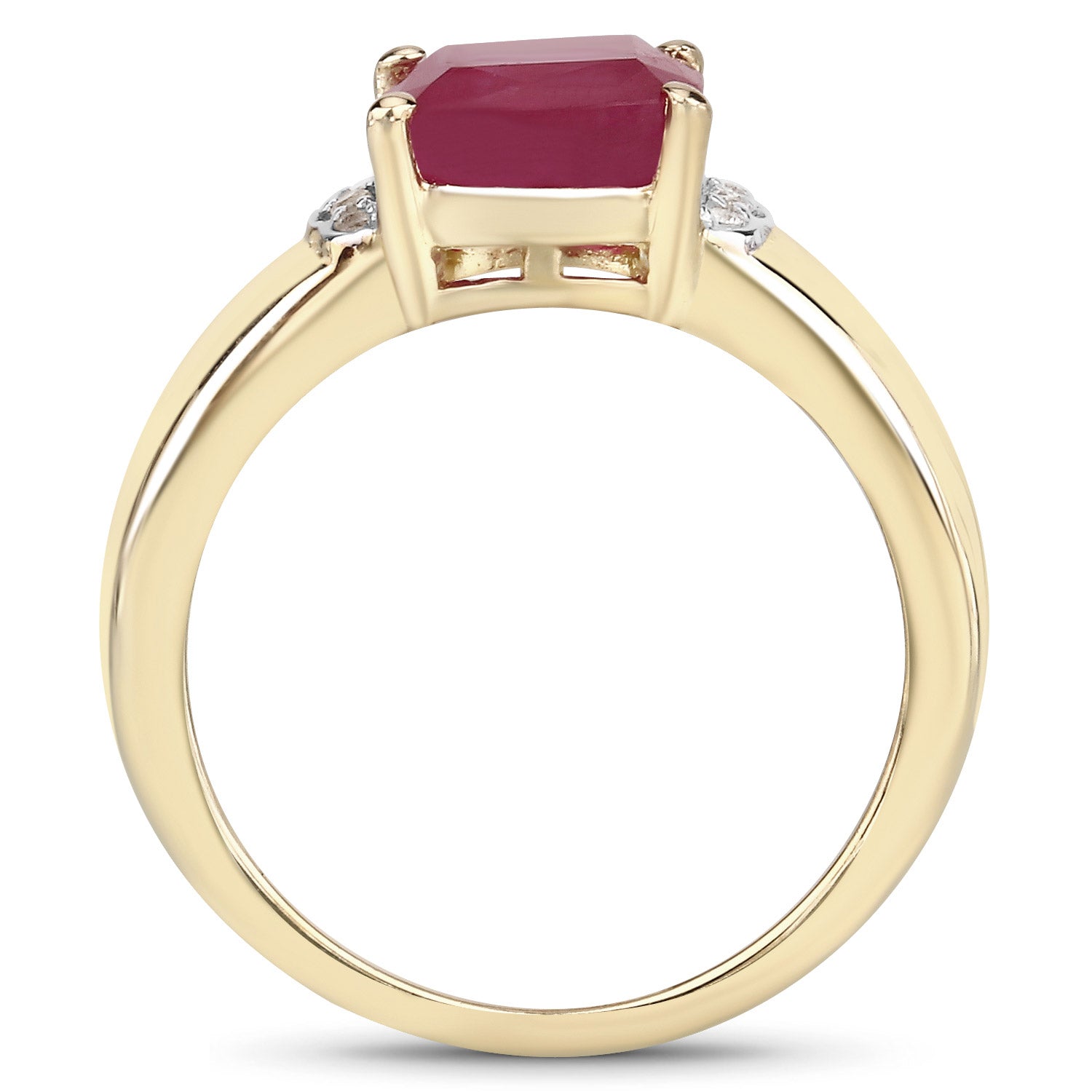 3.44 Carat Glass Filled Ruby and White Topaz .925 Sterling Silver Ring by Bids.com