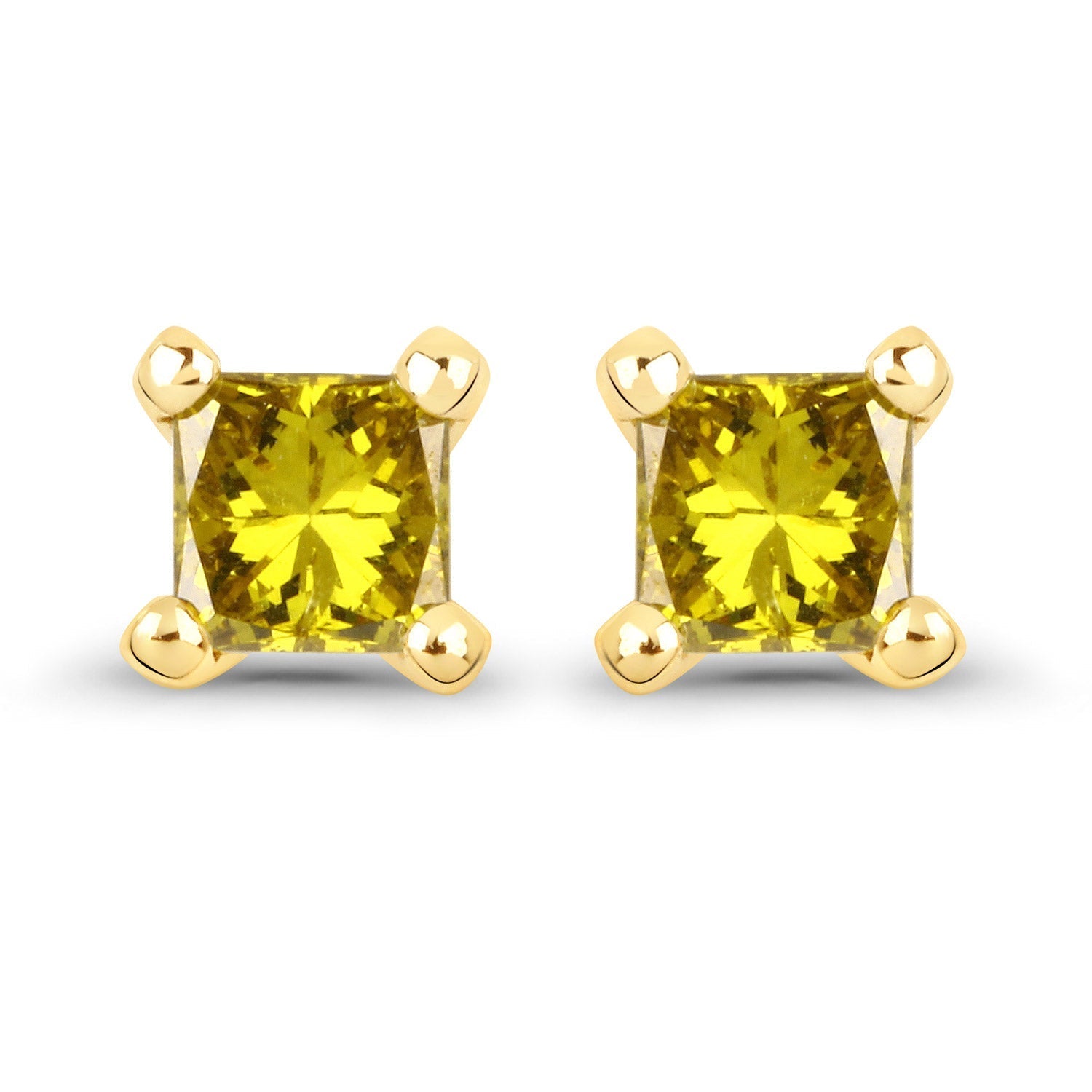 0.25 Carat Genuine Yellow Diamond 14K Yellow Gold Earrings (SI1-SI2) DestGlow