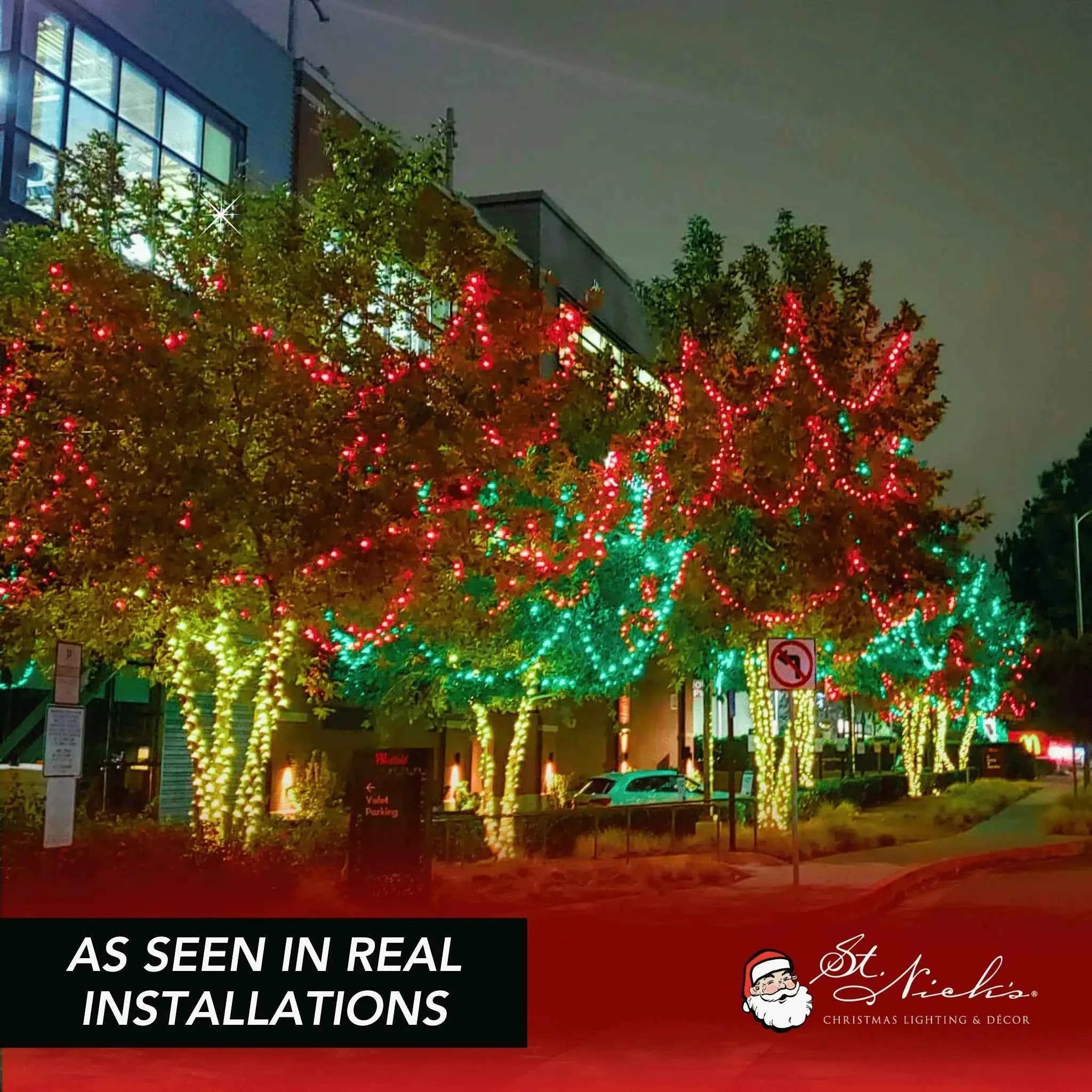 LED Mini Lights 5MM Red Twinkle Green Wire 6" Spacing