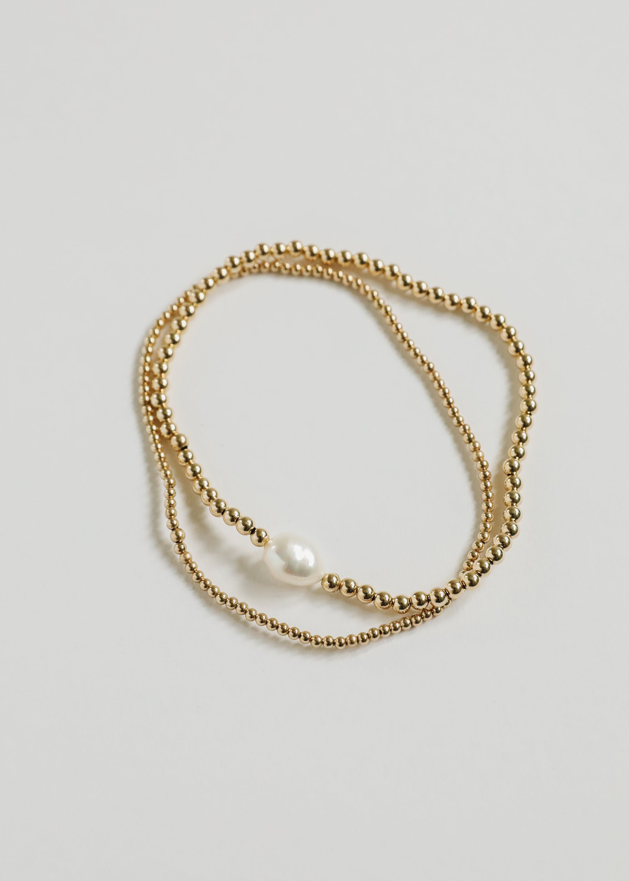 14K Gold Filled || Beaded Stretch Anklet by CanyonLeaf