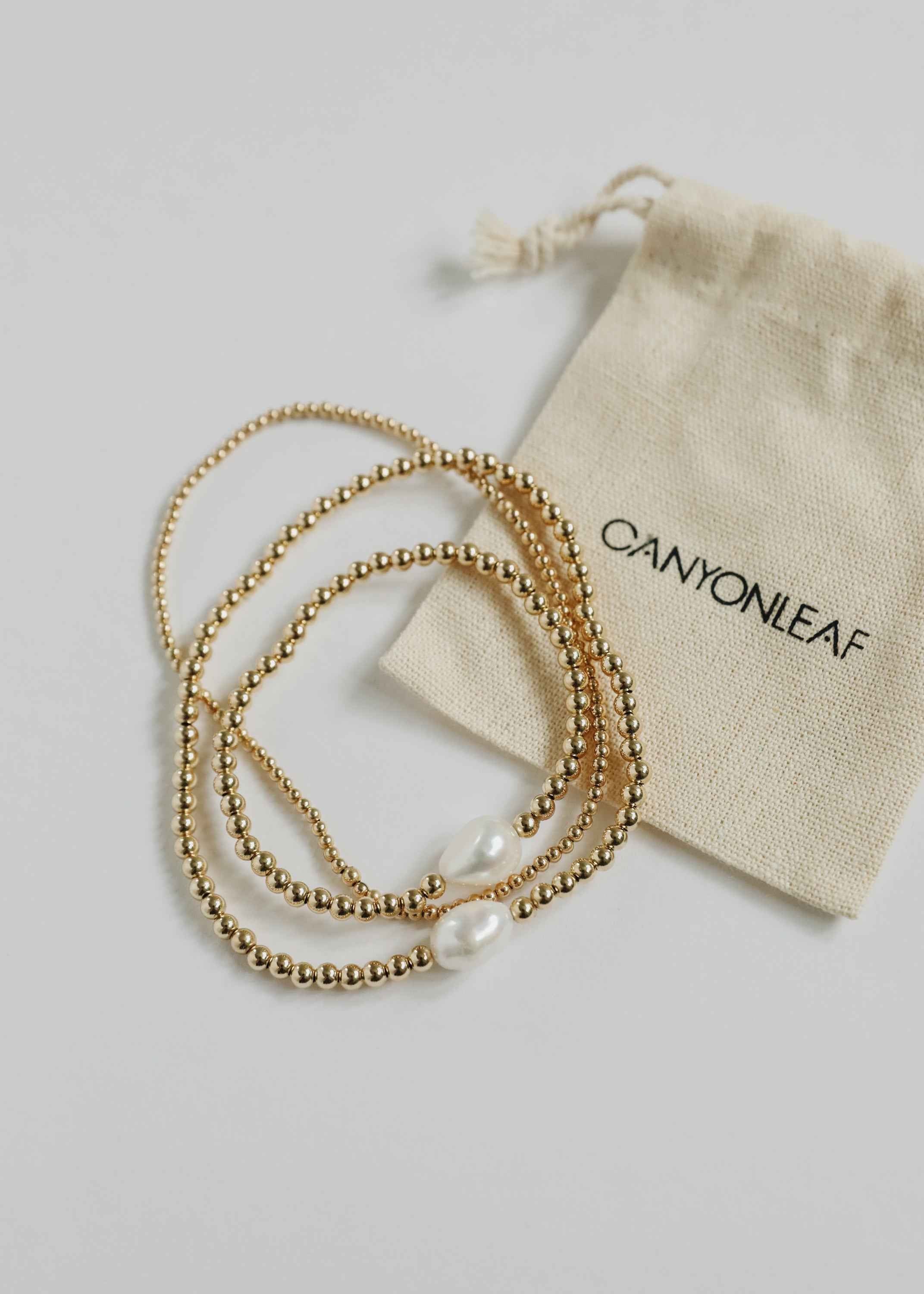 14K Gold Filled || Beaded Stretch Anklet by CanyonLeaf