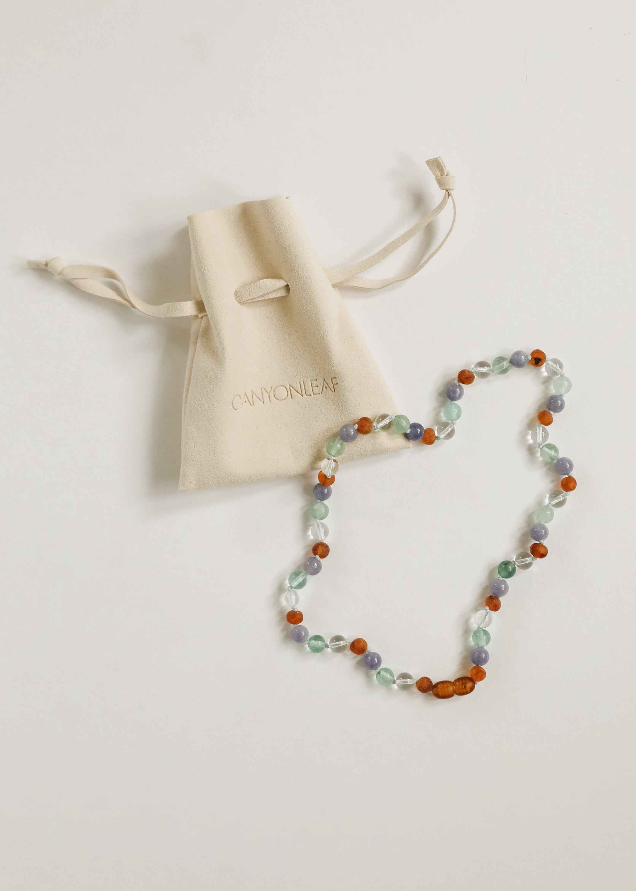 Baltic Sea Amber + Natural Gemstone || Beaded Necklace by CanyonLeaf