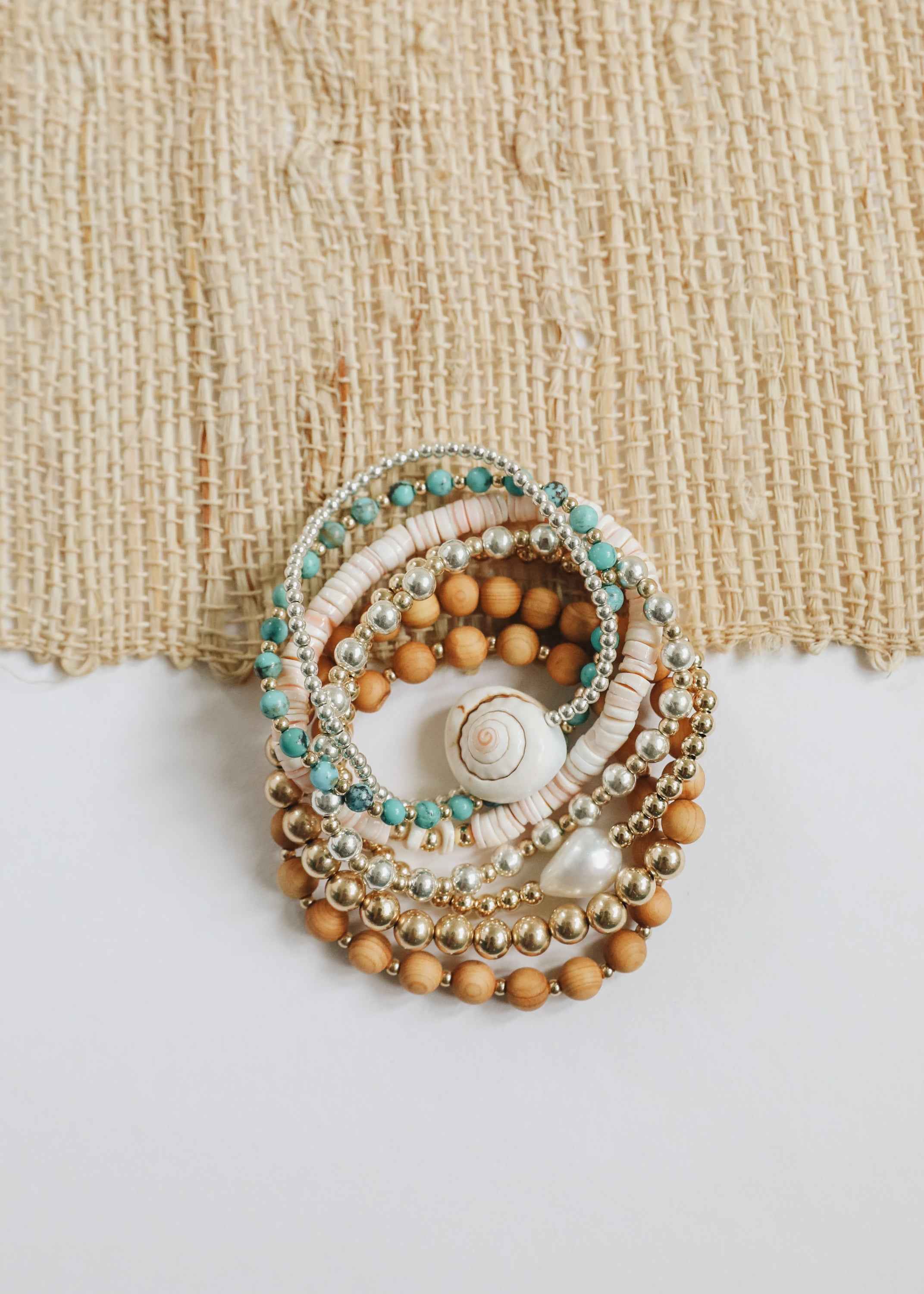 Pure Sea Shell + 14k Gold Filled || Stretch Anklet or Bracelet