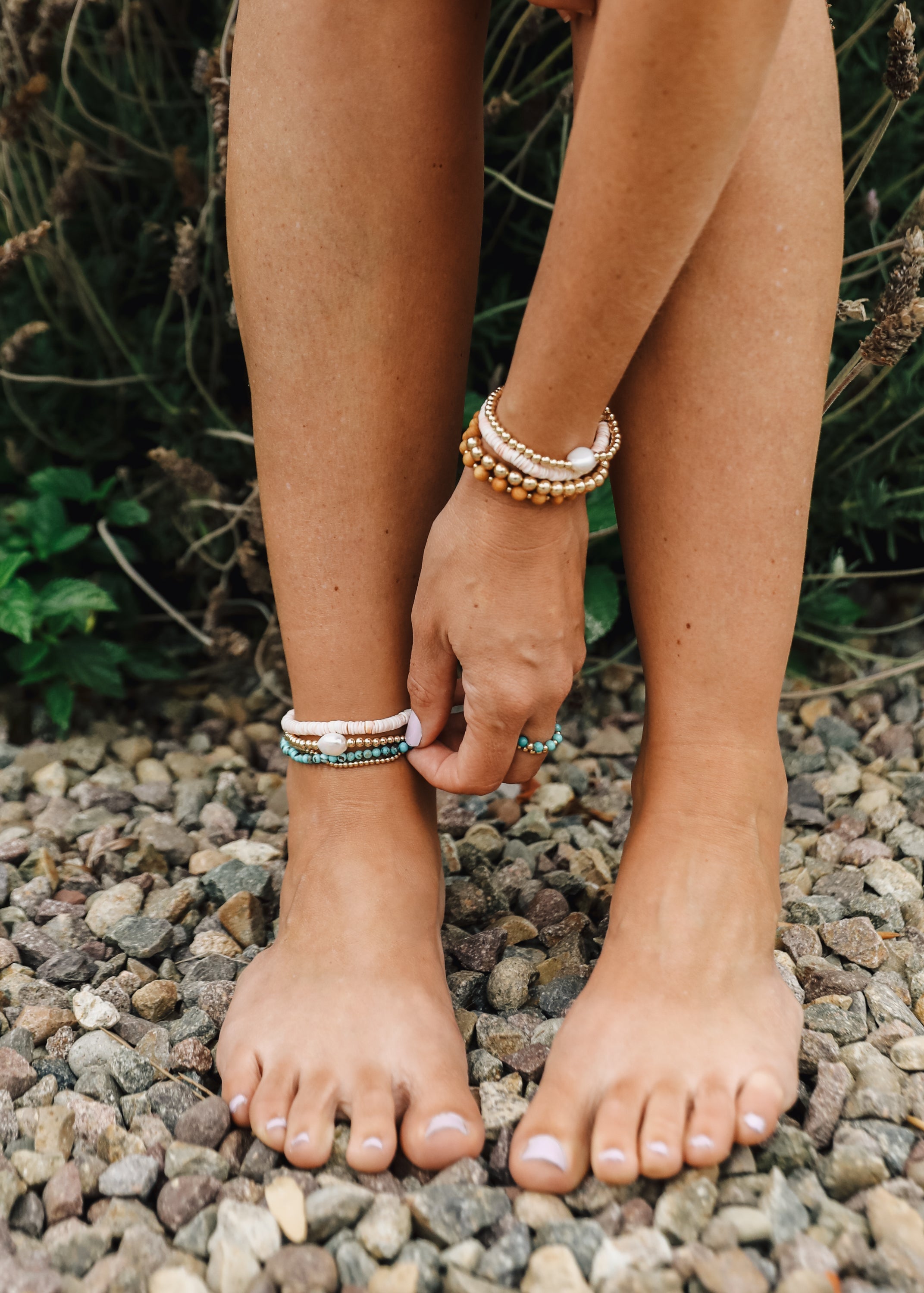 Natural Turquoise + 14k Gold Filled || Adult Anklet - DestGlow