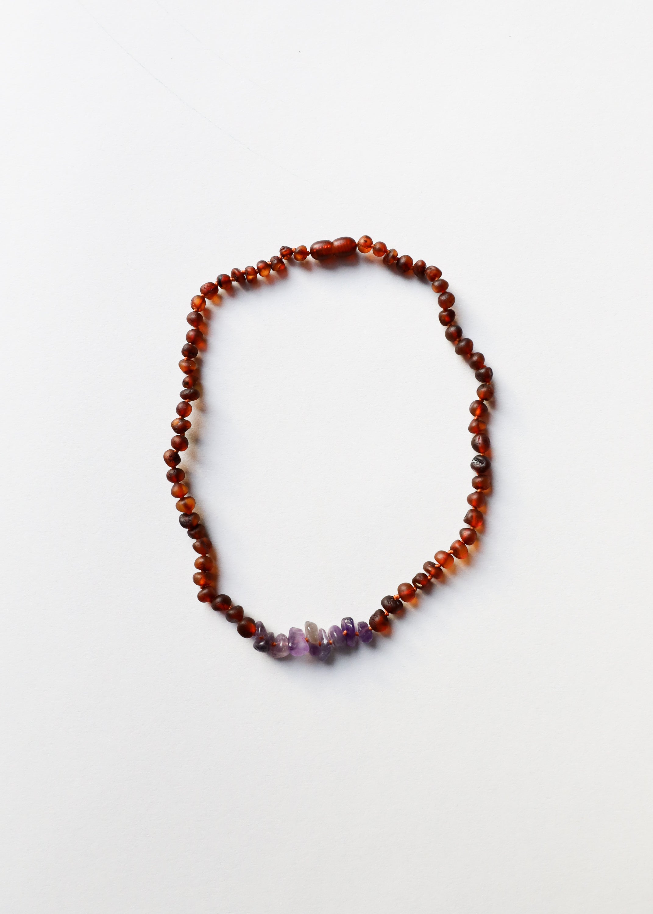 Raw Cognac Baltic Amber + Raw Amethyst || Necklace by CanyonLeaf