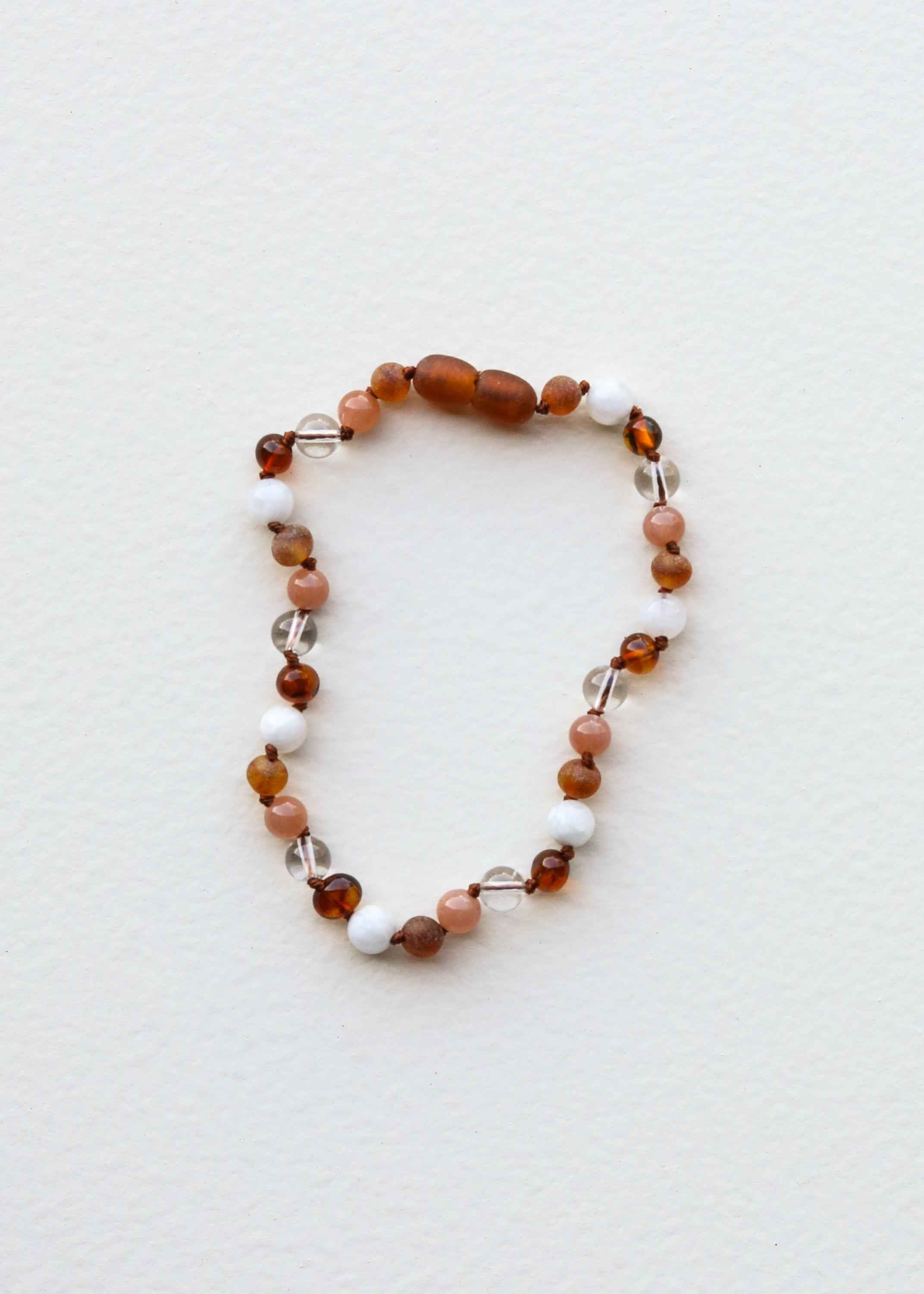 Baltic Sea Amber || Sunstone + Moonstone || Natural Gemstone Necklace