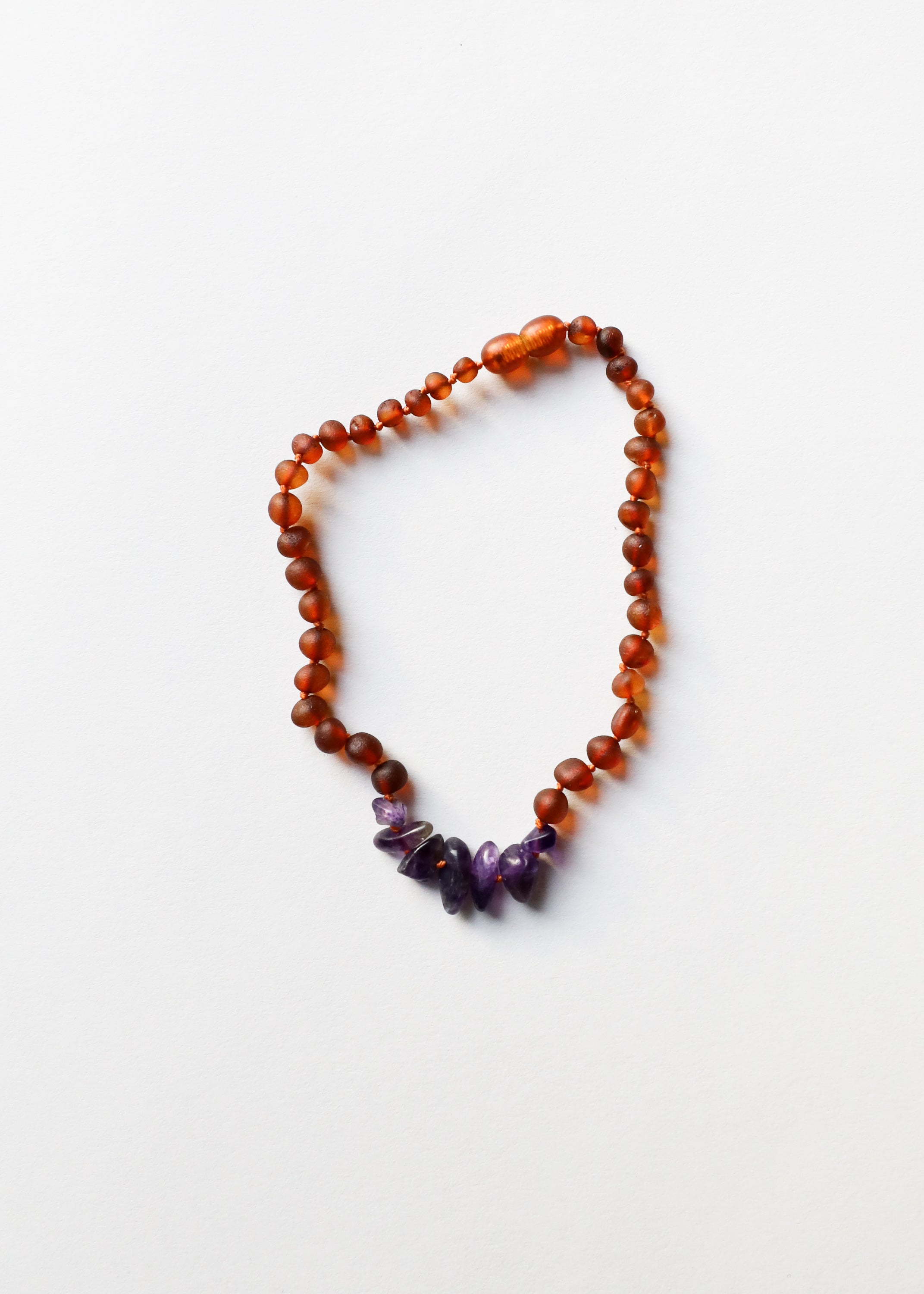 Raw Cognac Baltic Amber + Raw Amethyst || Necklace by CanyonLeaf