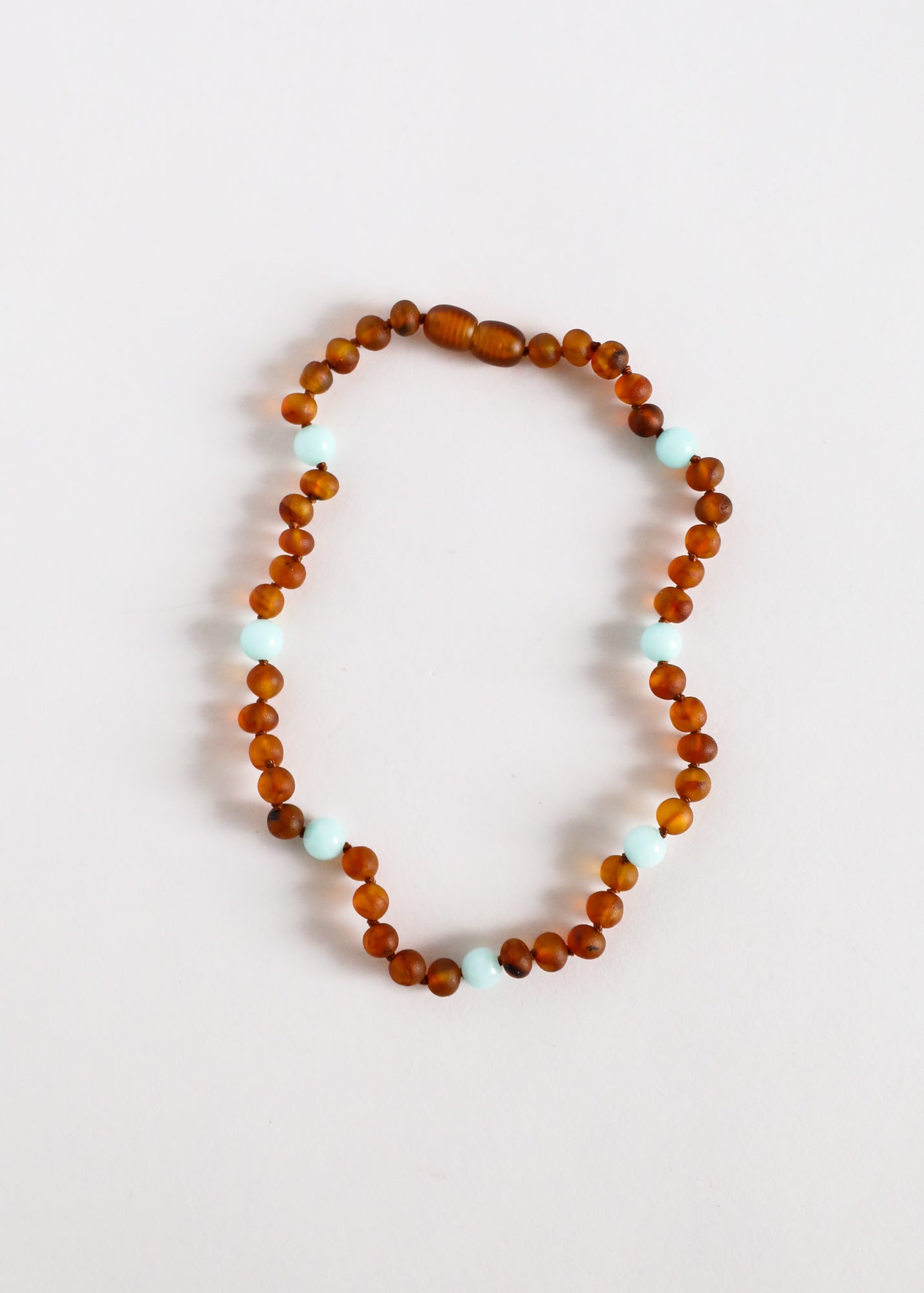 Raw Cognac Baltic Amber + Amazonite || Halo Necklace || DestGlow