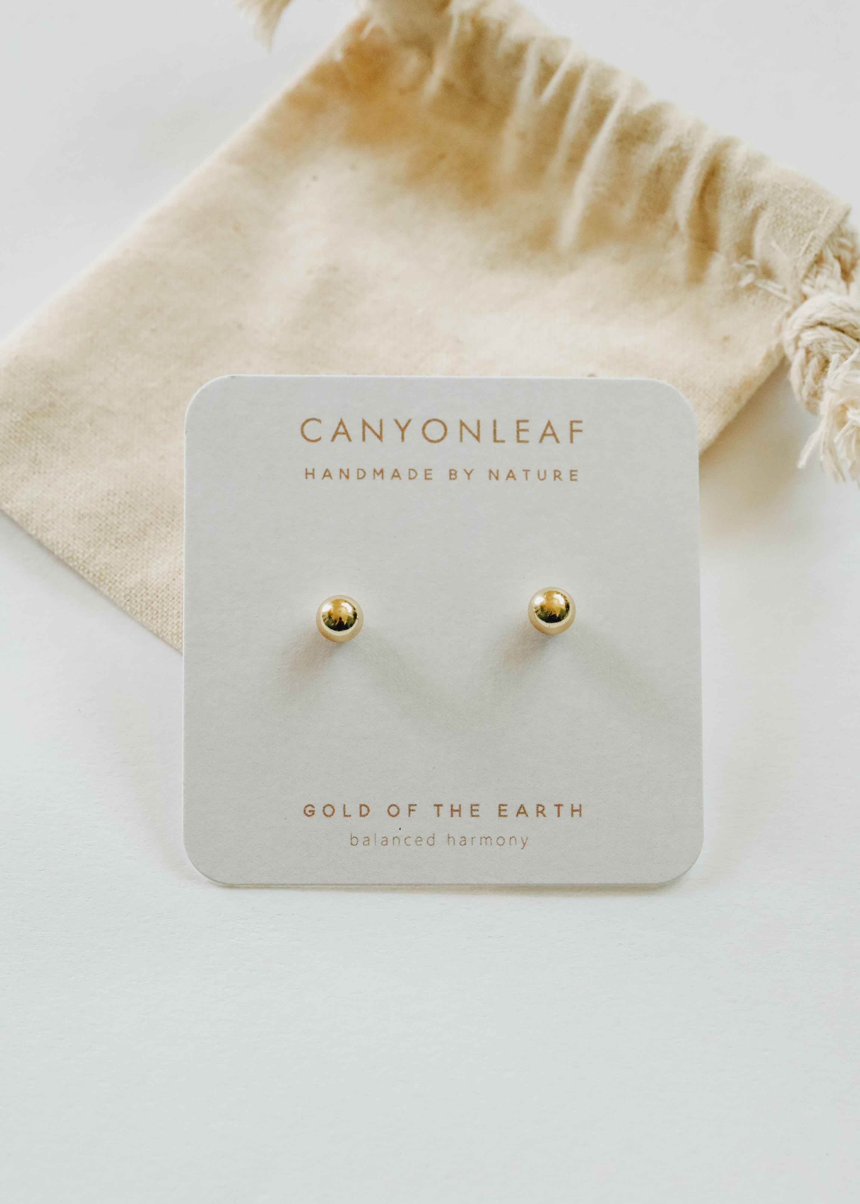 18K Gold Vermeil Ball Earrings || 6mm || Everyday + Simple Stud by CanyonLeaf