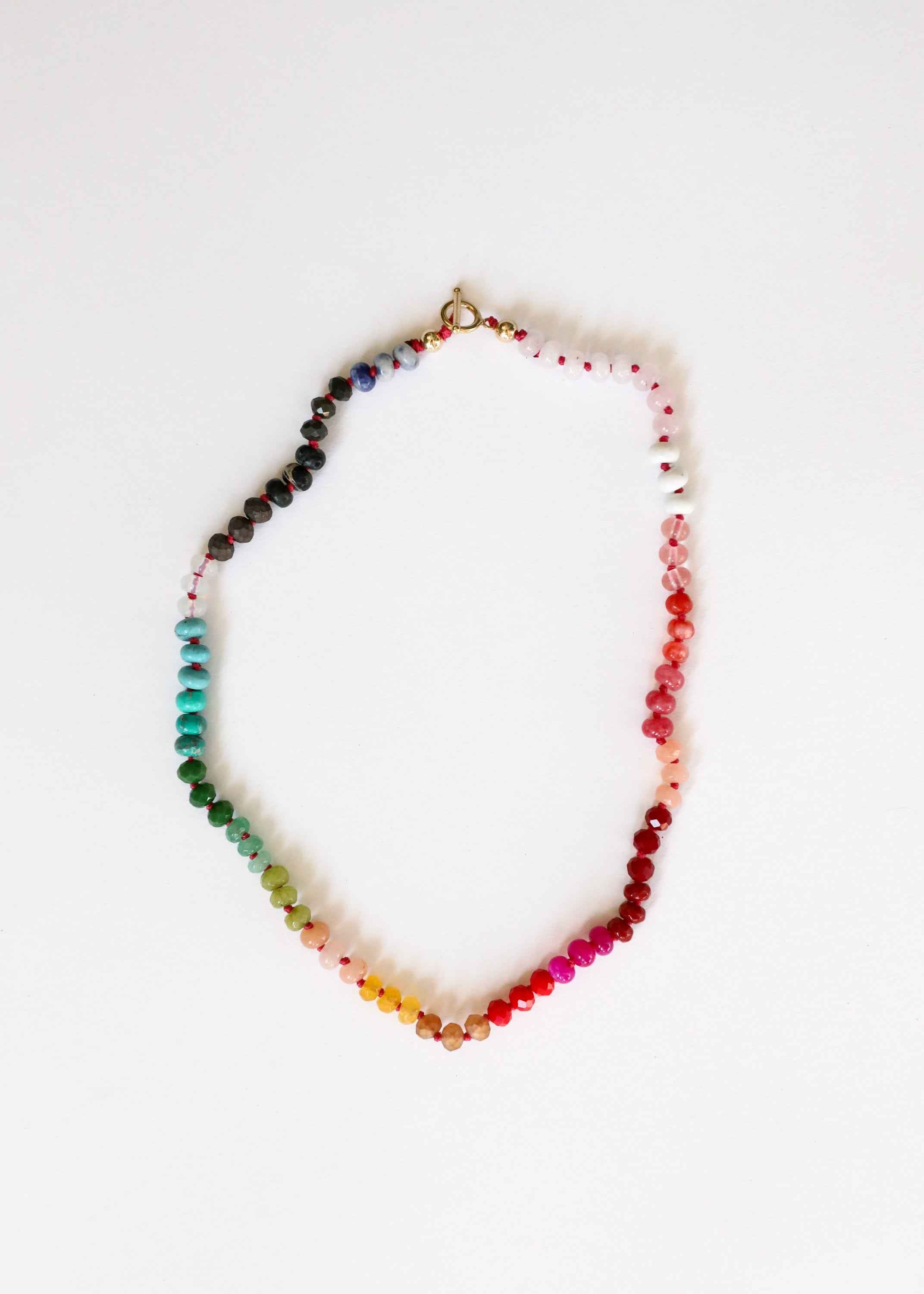 Natural Gemstone Necklace + 14k Gold Filled Toggle : Paradise