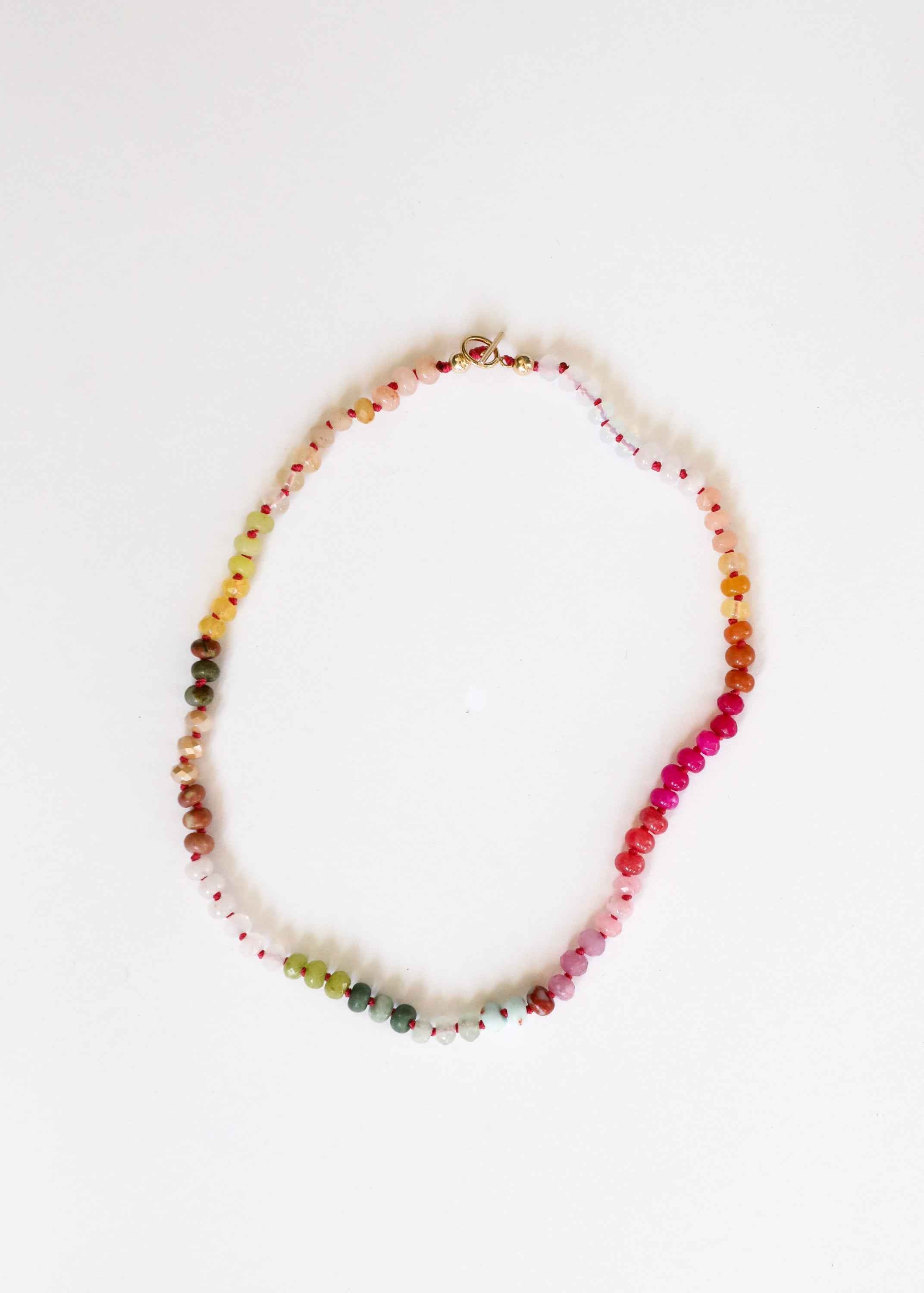 Natural Gemstone Necklace + 14k Gold Filled Toggle : Sandbar