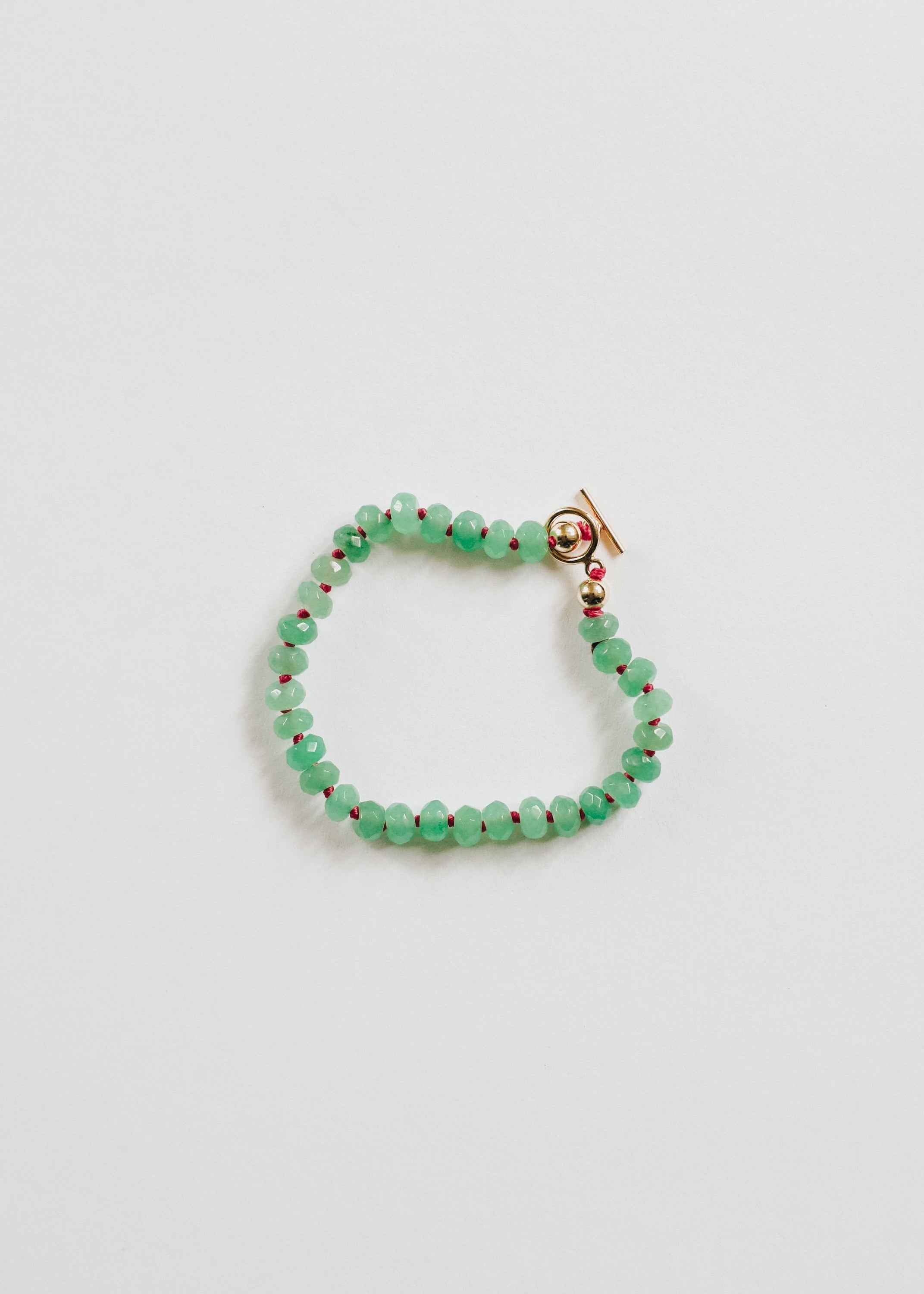 Natural Aventurine + 14k Gold Filled Toggle || Gemstone Bracelet or Anklet