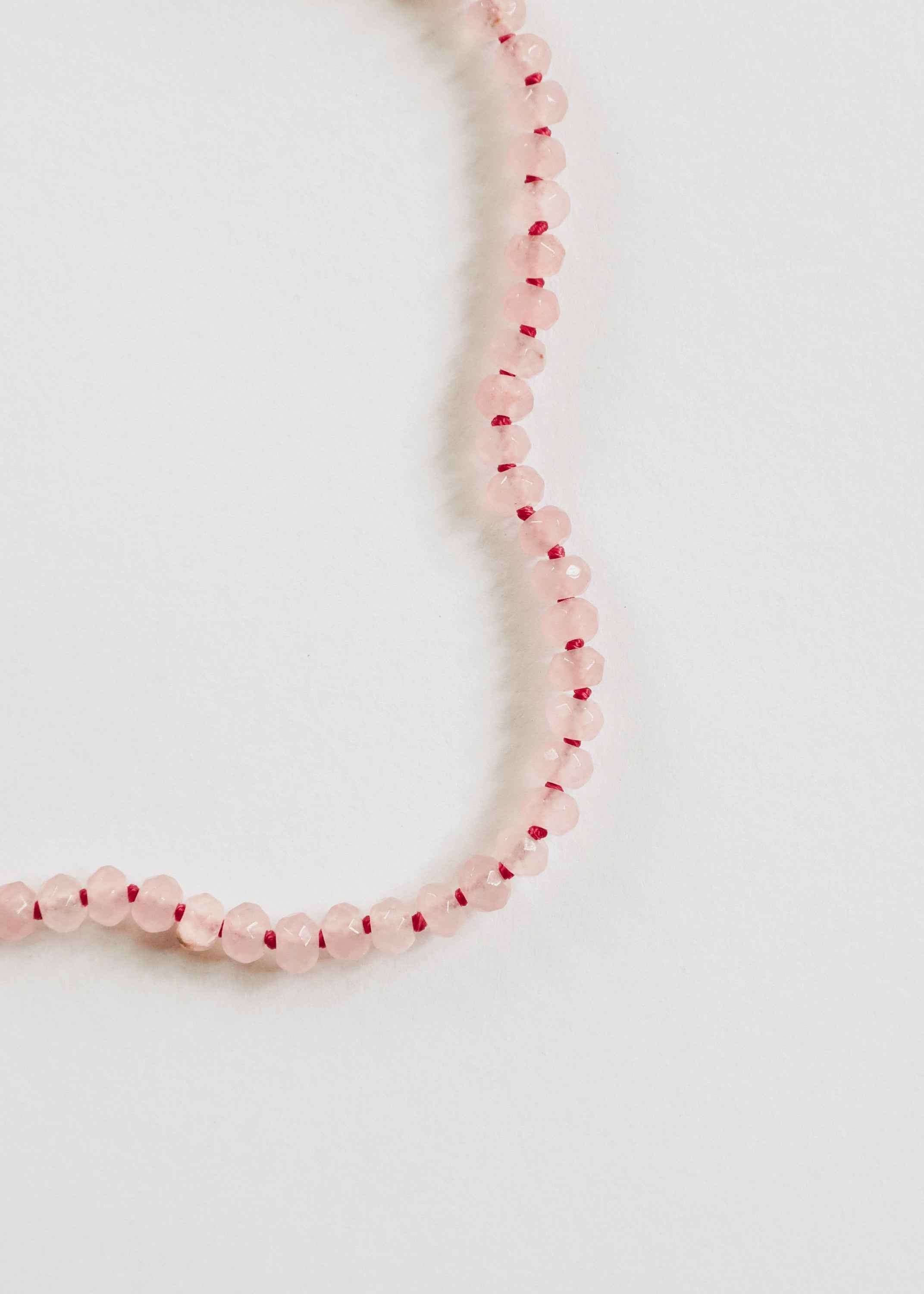 Natural Rose Quartz + 14k Gold Filled Toggle || Gemstone Necklace
