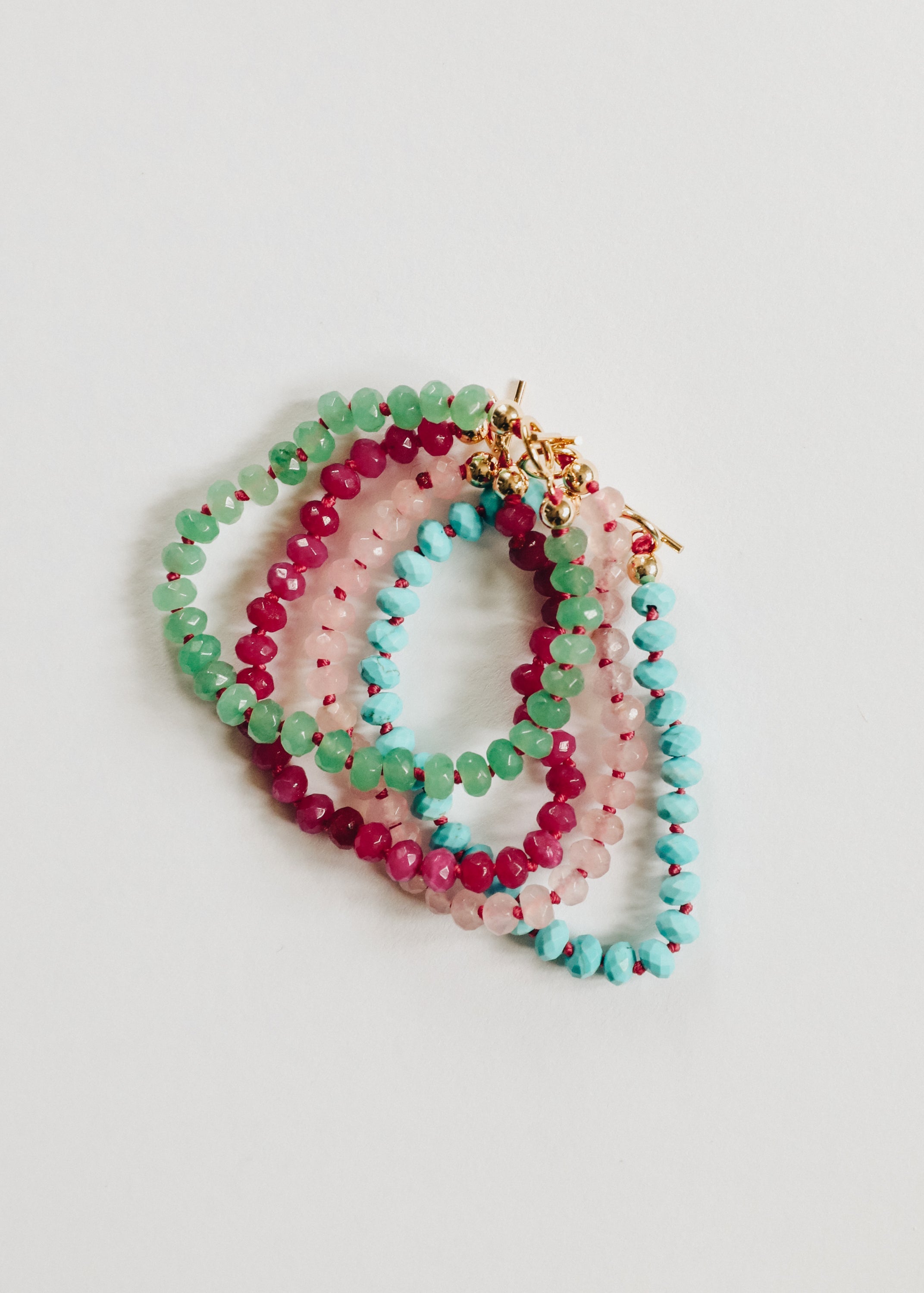 Pink Jade + 14k Gold Filled Toggle || Gemstone Bracelet or Anklet by CanyonLeaf