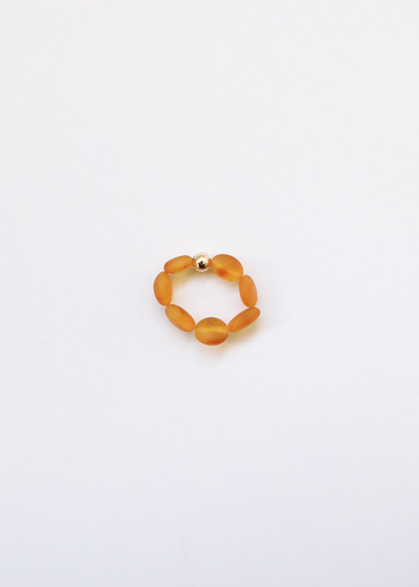 Raw Honey Baltic Amber + 14K Gold Filled || Beaded Ring Stack by CanyonLeaf