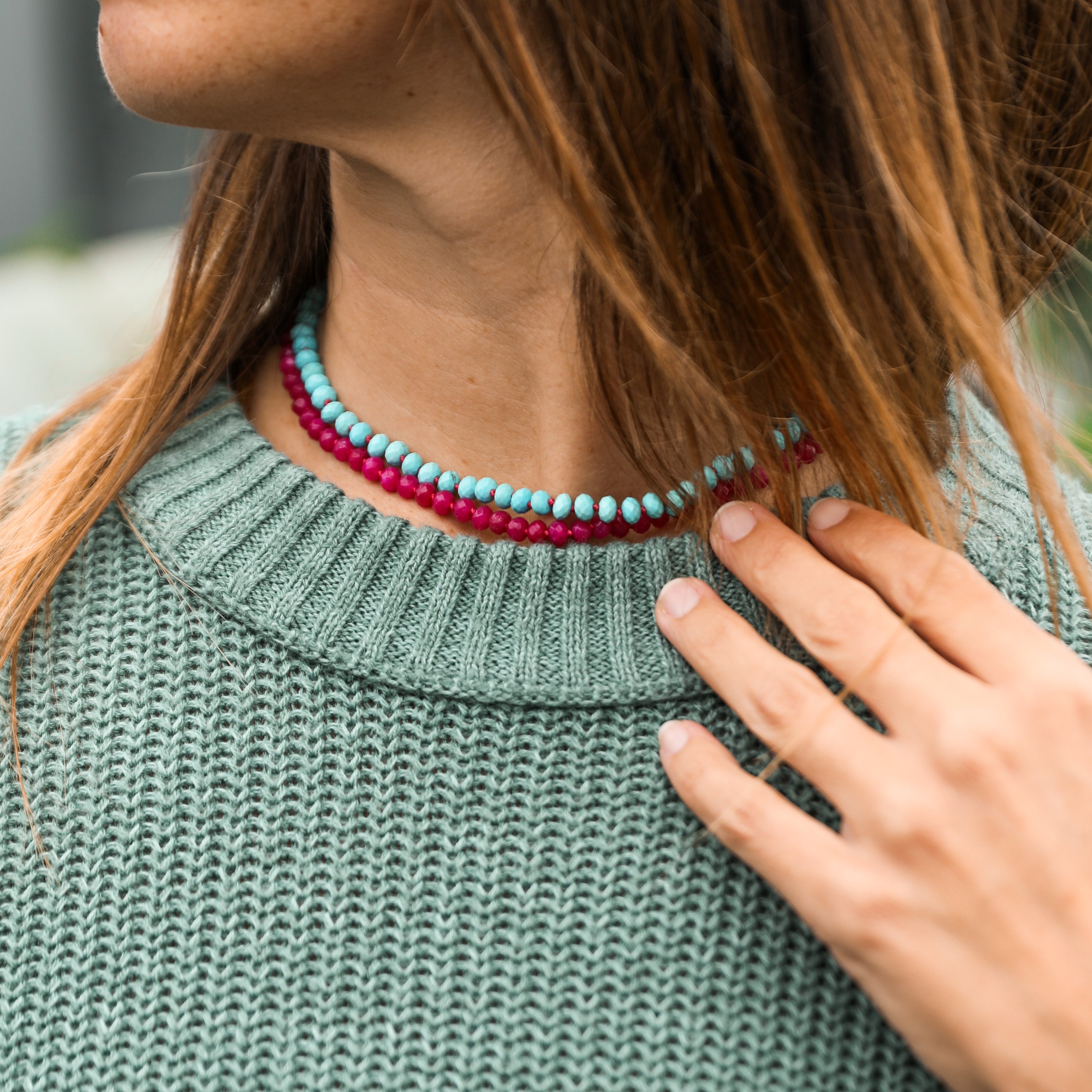 Pink Jade + 14k Gold Filled Toggle || Gemstone Necklace by CanyonLeaf