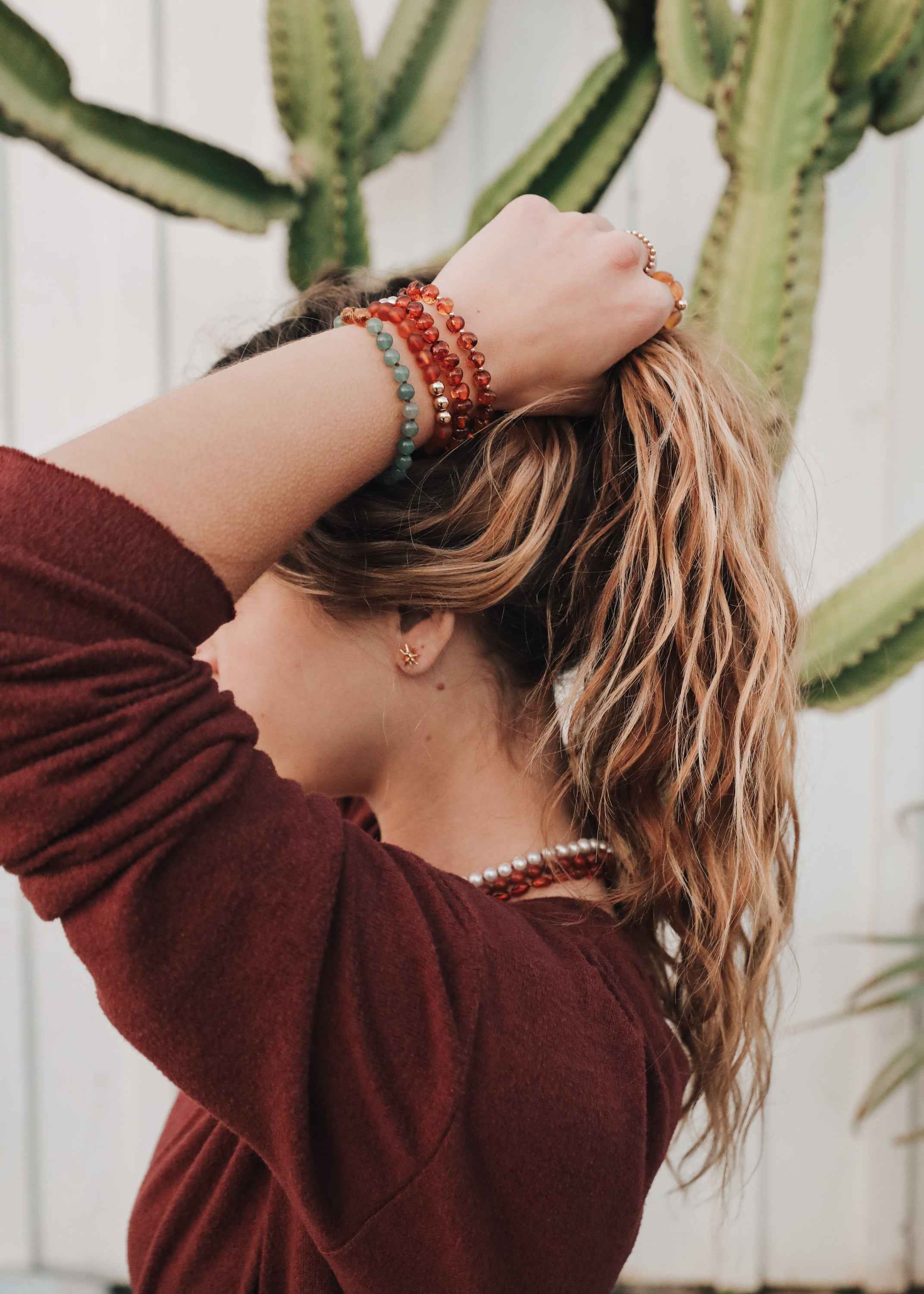 Shungite : 14k Gold Filled Sun + Moon || Stretch Bracelets by CanyonLeaf