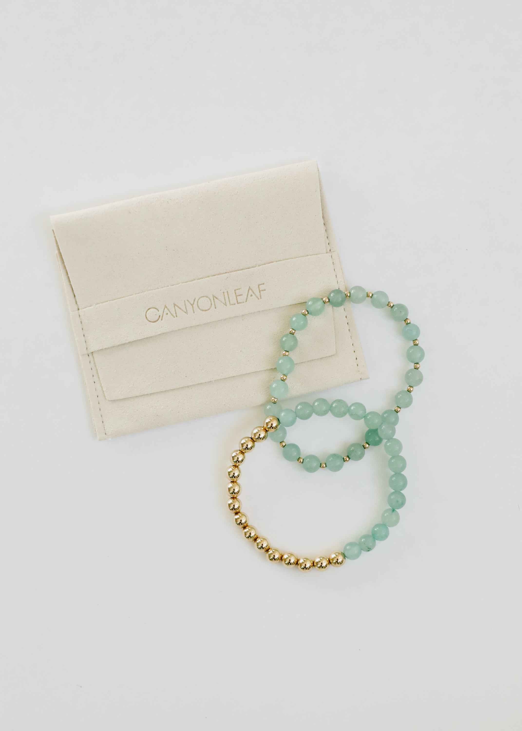 Aventurine Gemstone + 14K Gold Filled || Beaded Stretch Bracelets