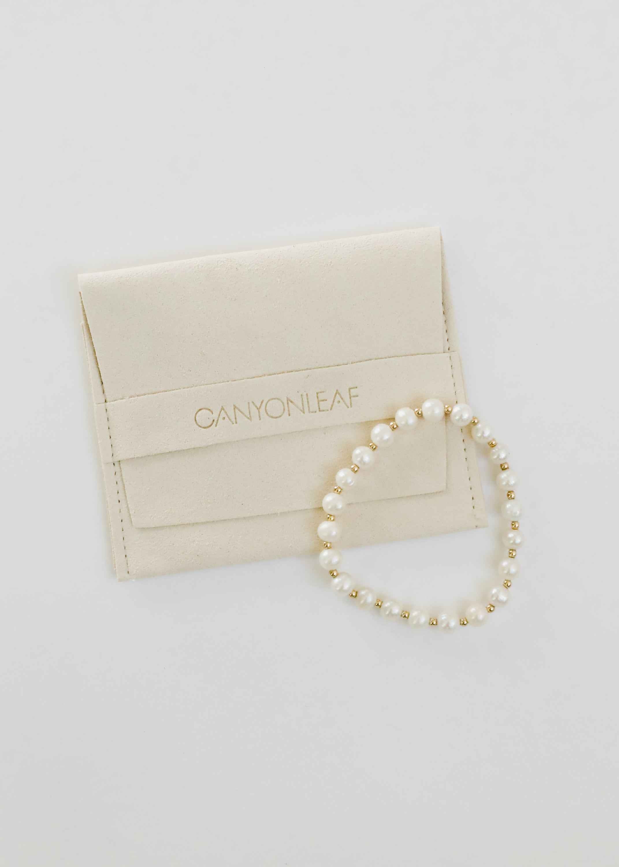 Pearl : 14k Gold Filled Sun + Moon || Stretch Bracelets