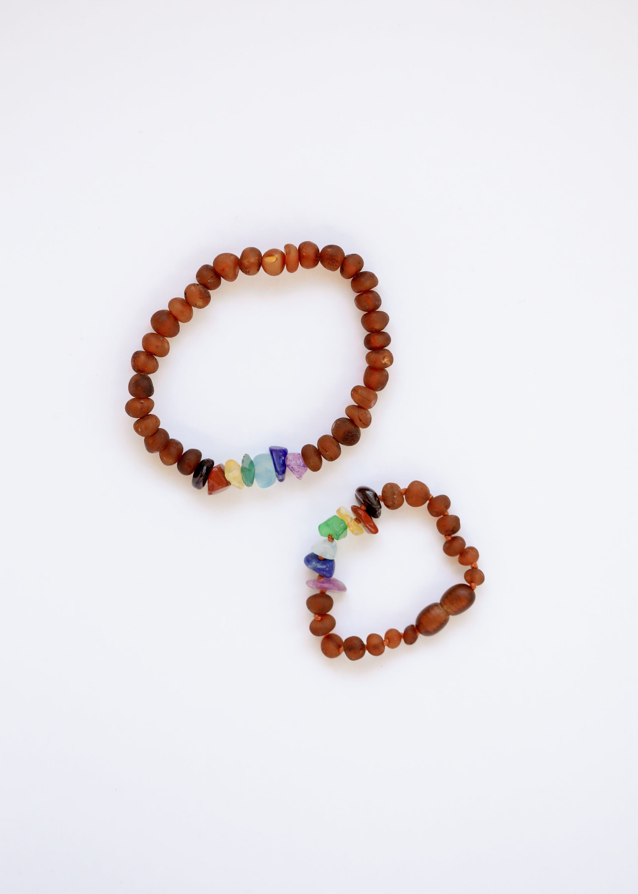 Raw Cognac Baltic Amber + Raw CHAKRA Crystals || Anklet or Bracelet by CanyonLeaf