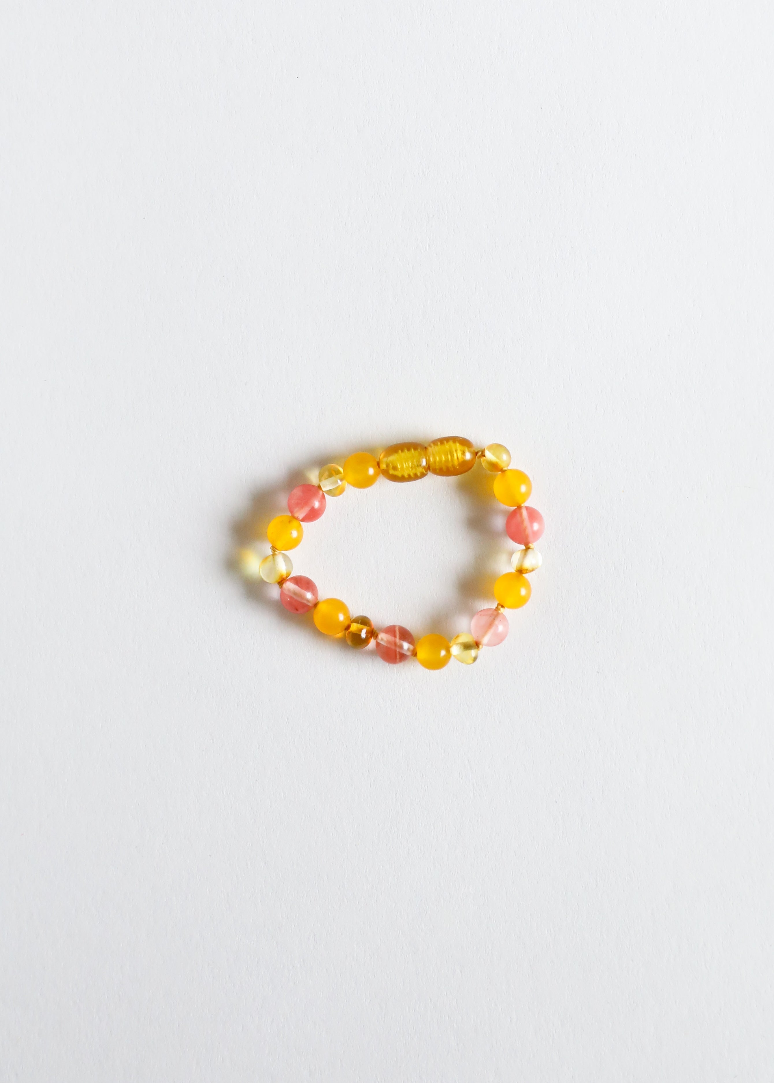 Polished Honey Baltic Amber + Honeysuckle Gemstones || Anklet or Bracelet by CanyonLeaf