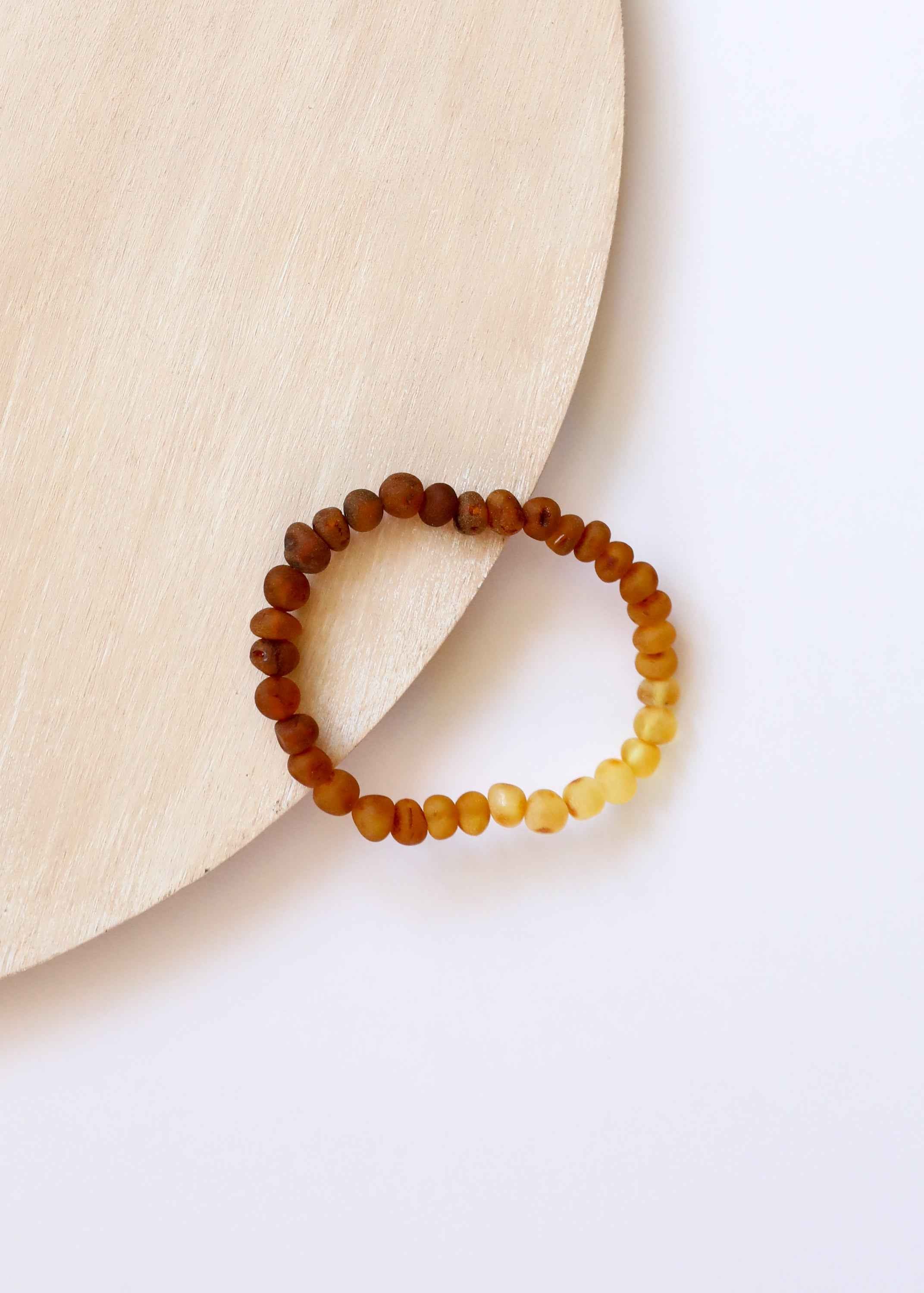 Raw Baltic Amber + Sunflower || Adult Bracelet