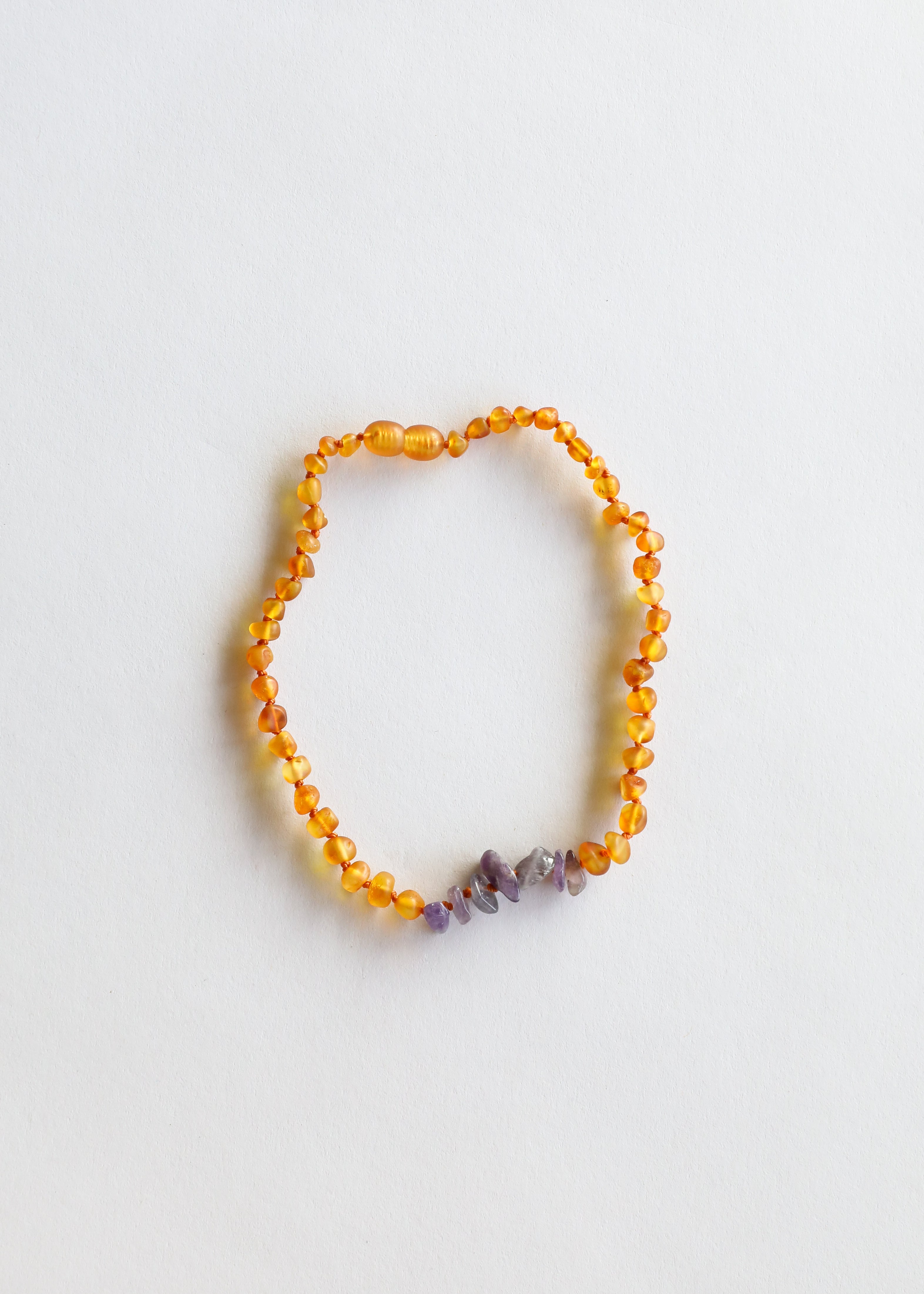 Raw Honey Baltic Amber + Raw Amethyst || Kids Set by CanyonLeaf