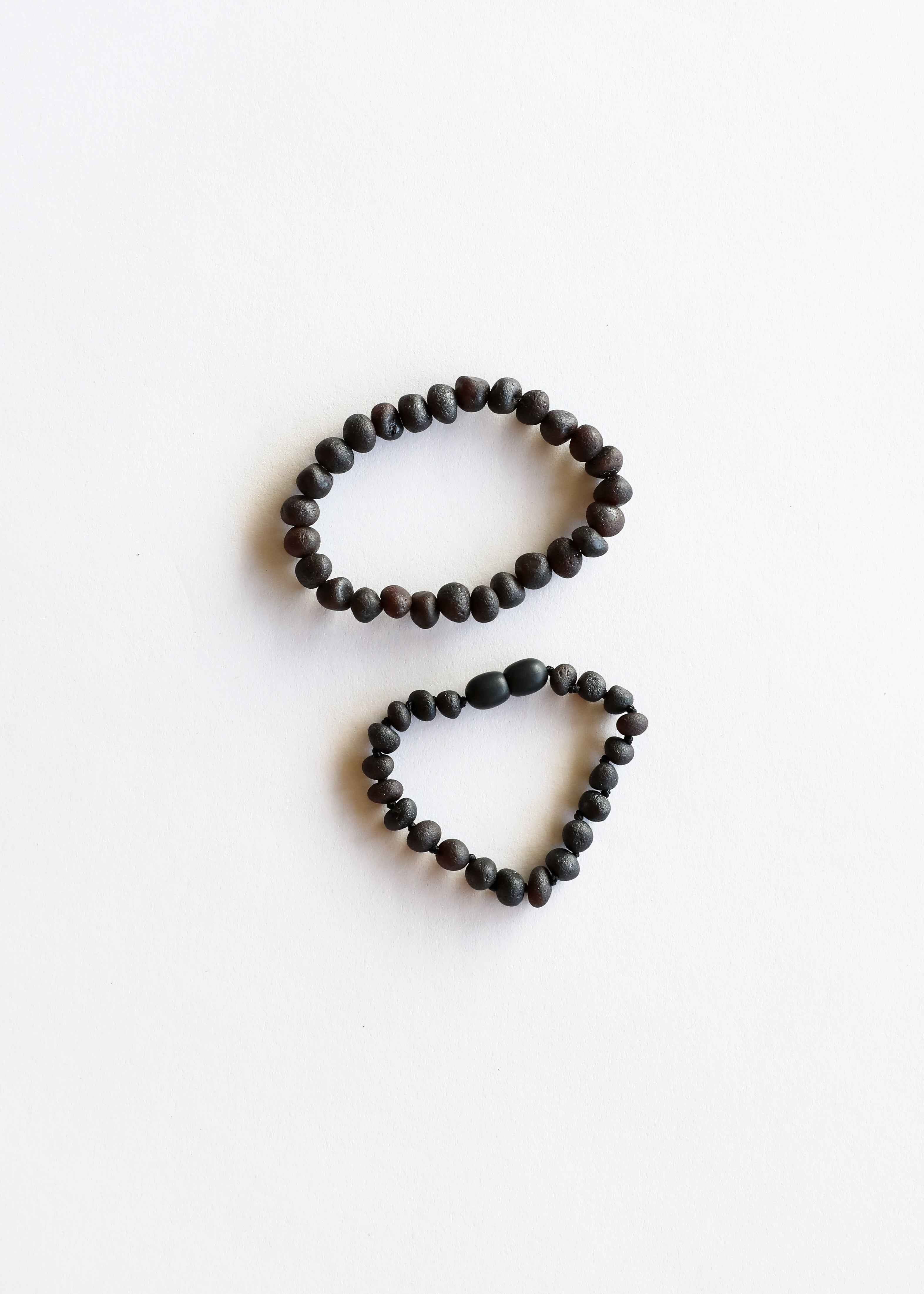 Raw Black Baltic Sea Amber || Anklet or Bracelet