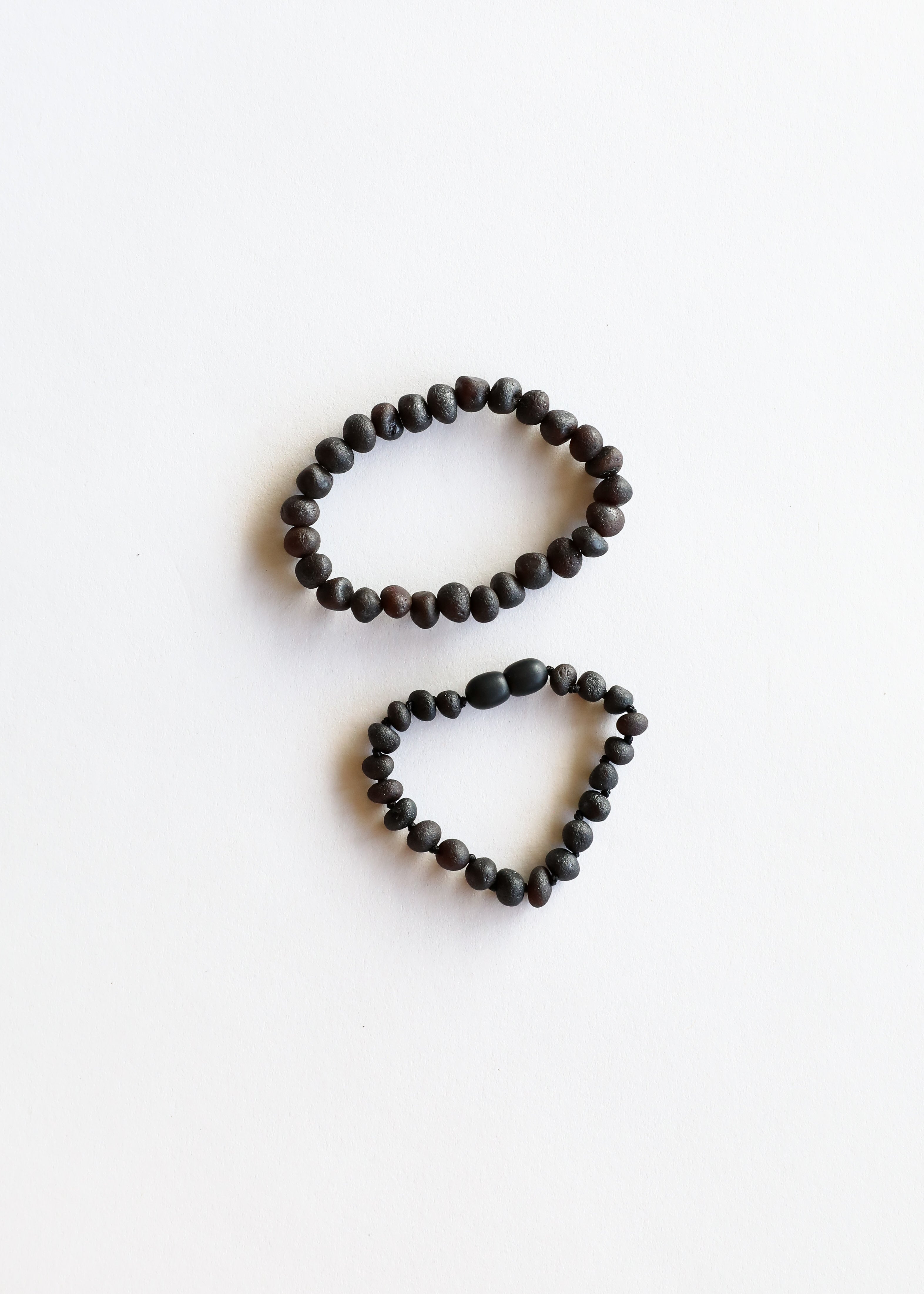 Raw Black Baltic Sea Amber || Bracelet Set by CanyonLeaf