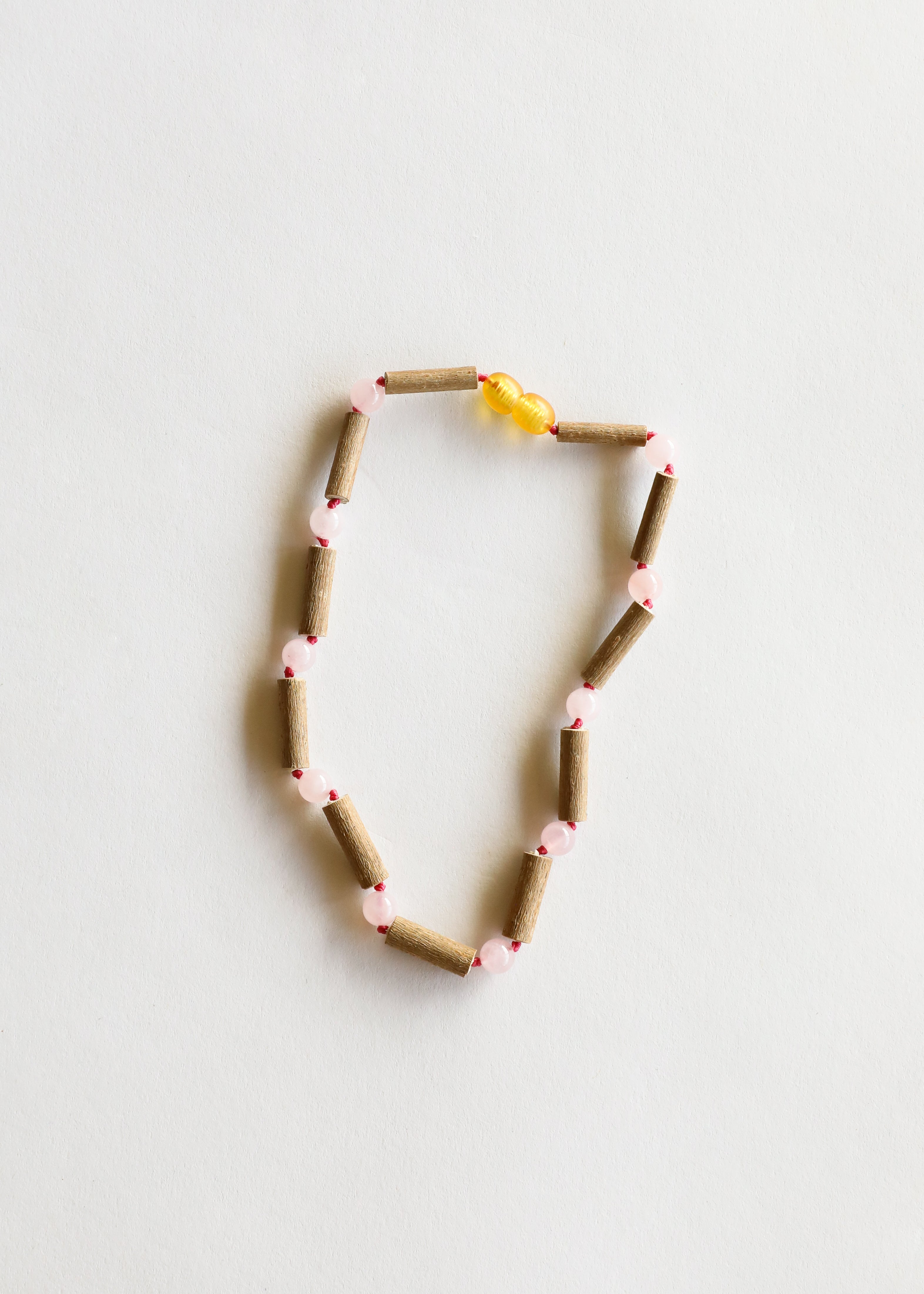 Hazelwood + Rose Quartz || Beaded Necklace by CanyonLeaf