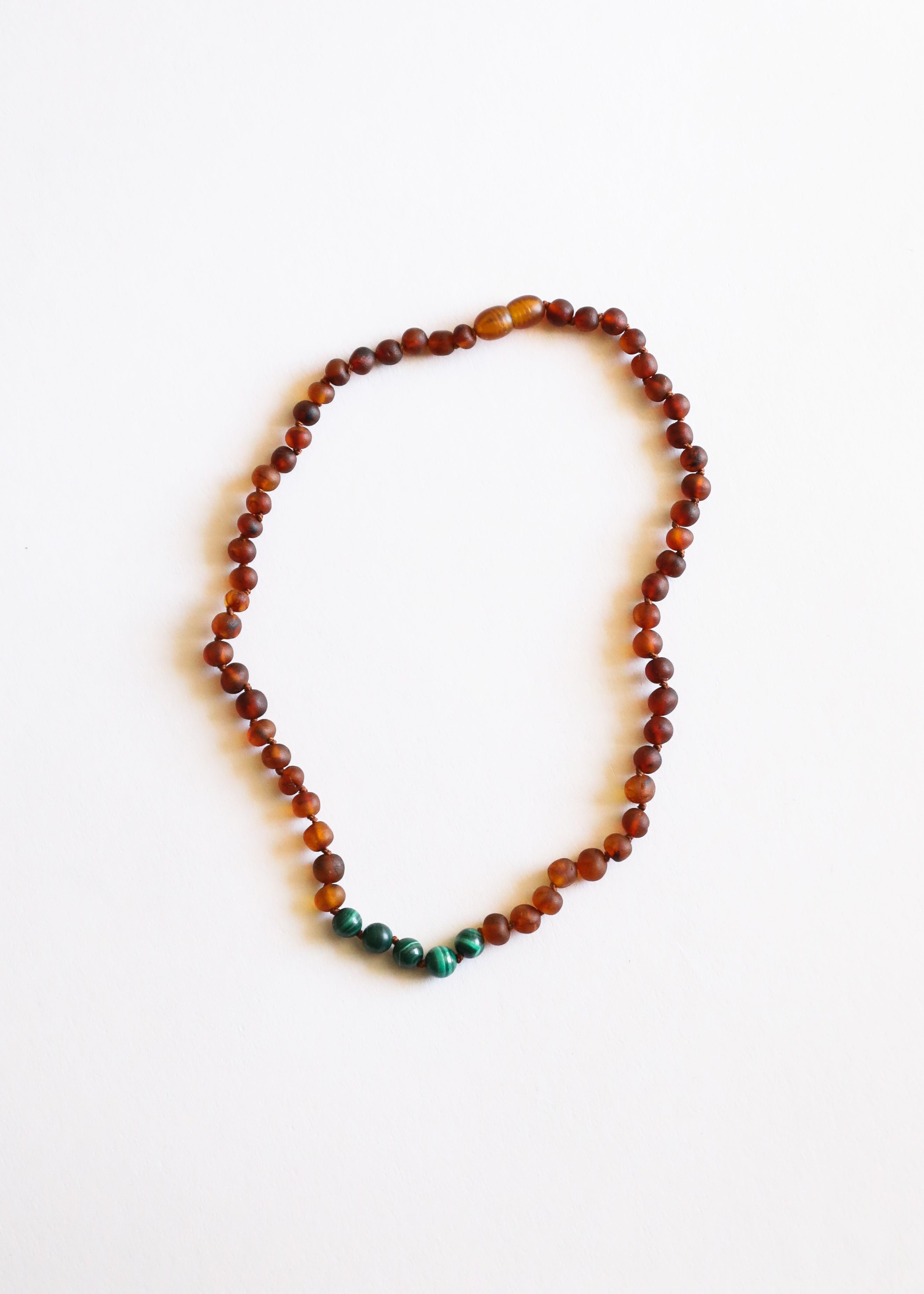 Raw Cognac Baltic Amber + Malachite || Necklace Set by CanyonLeaf
