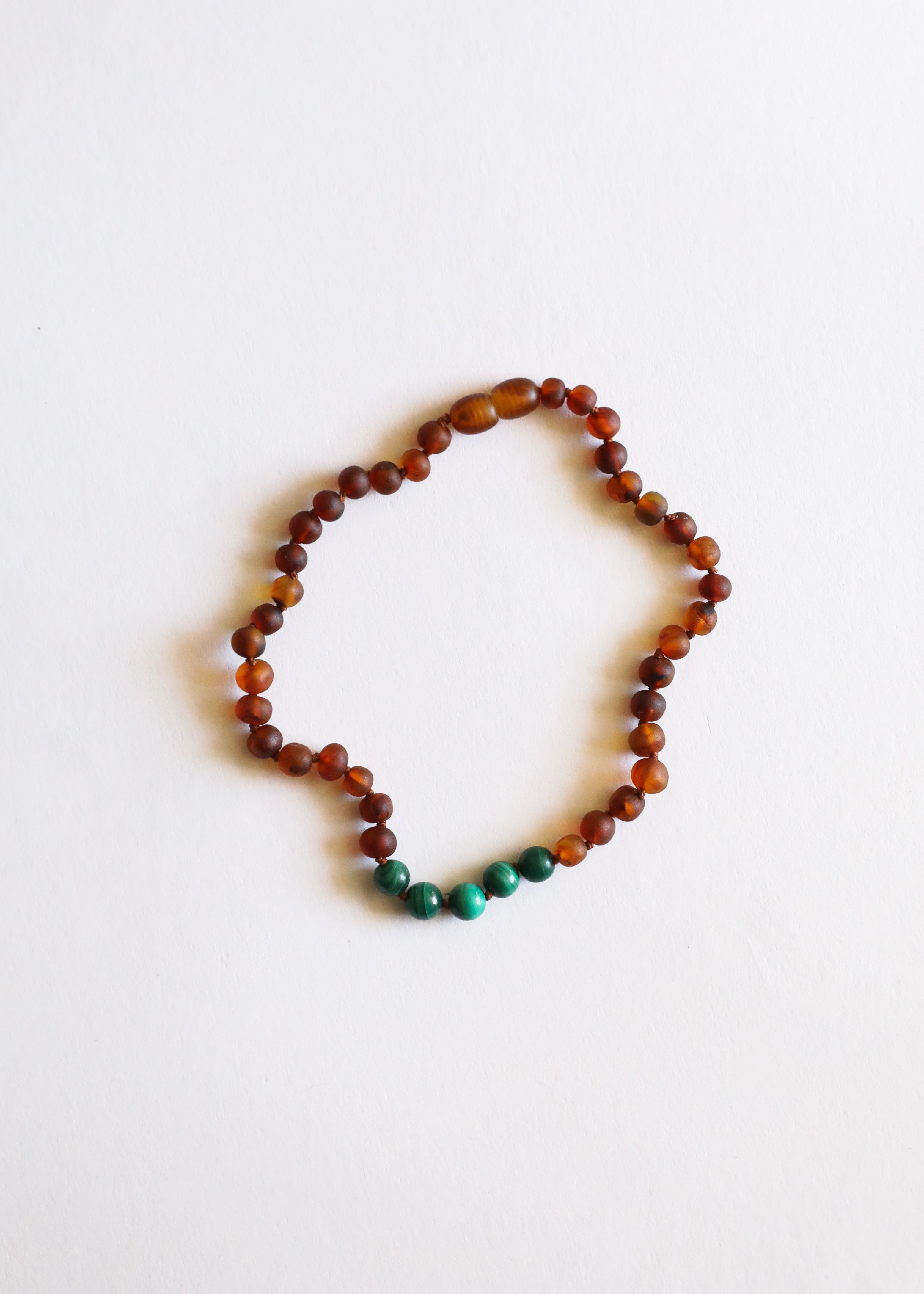 Raw Cognac Baltic Amber + Malachite || Necklace by CanyonLeaf