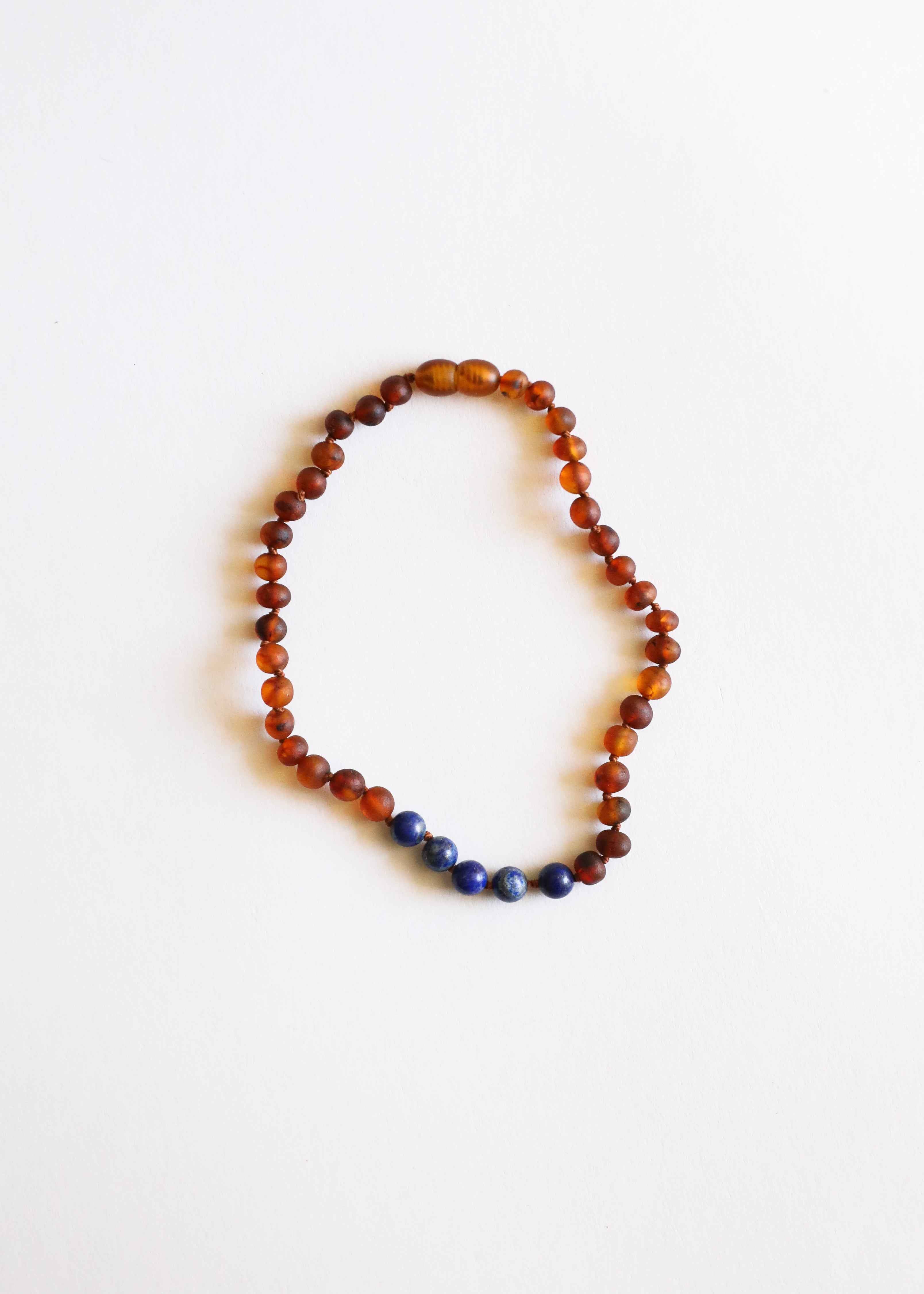 Raw Cognac Baltic Amber + Lapis || Necklace Set by CanyonLeaf