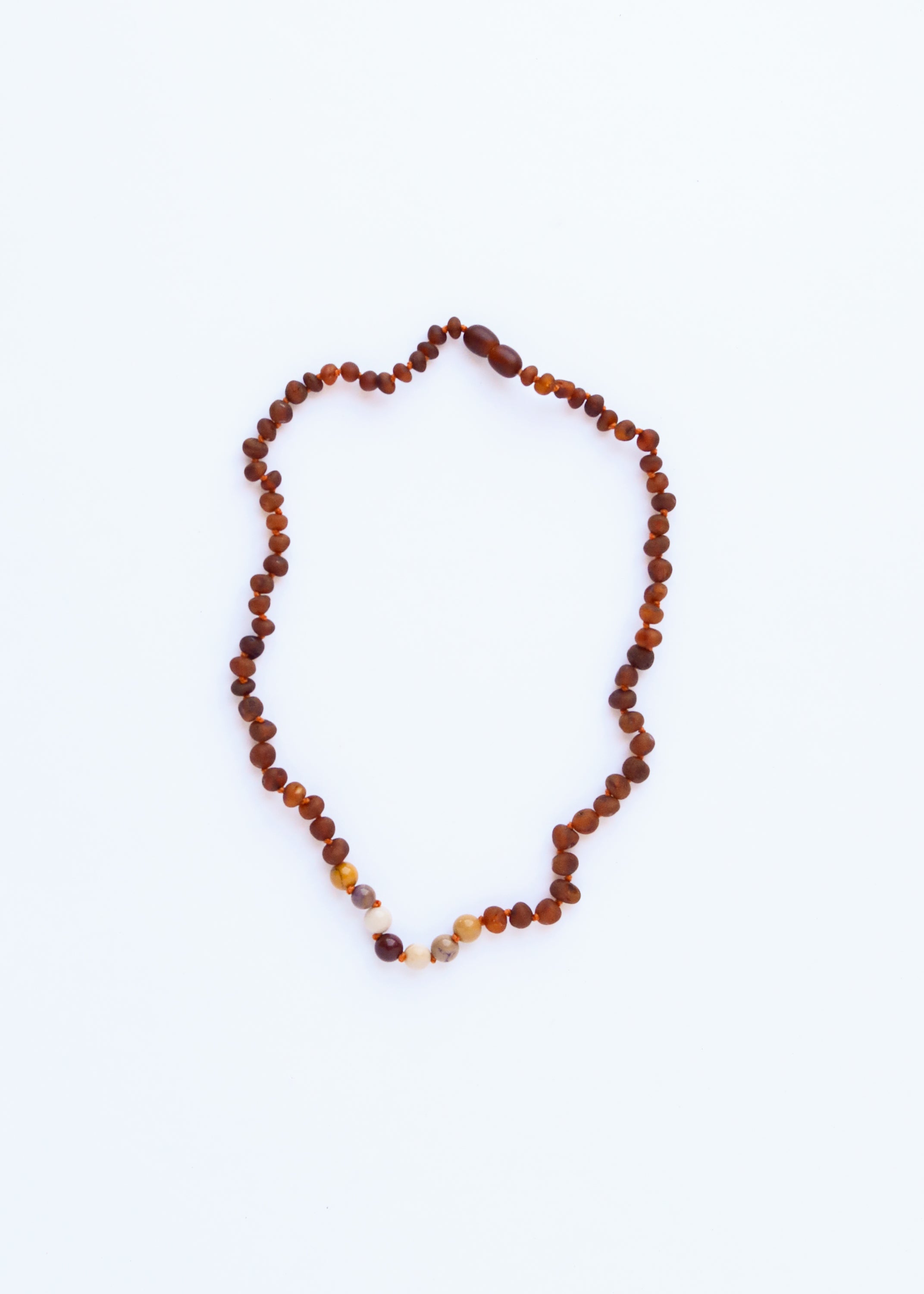 Raw Cognac Baltic Amber + Mookaite Jasper || Necklace by CanyonLeaf