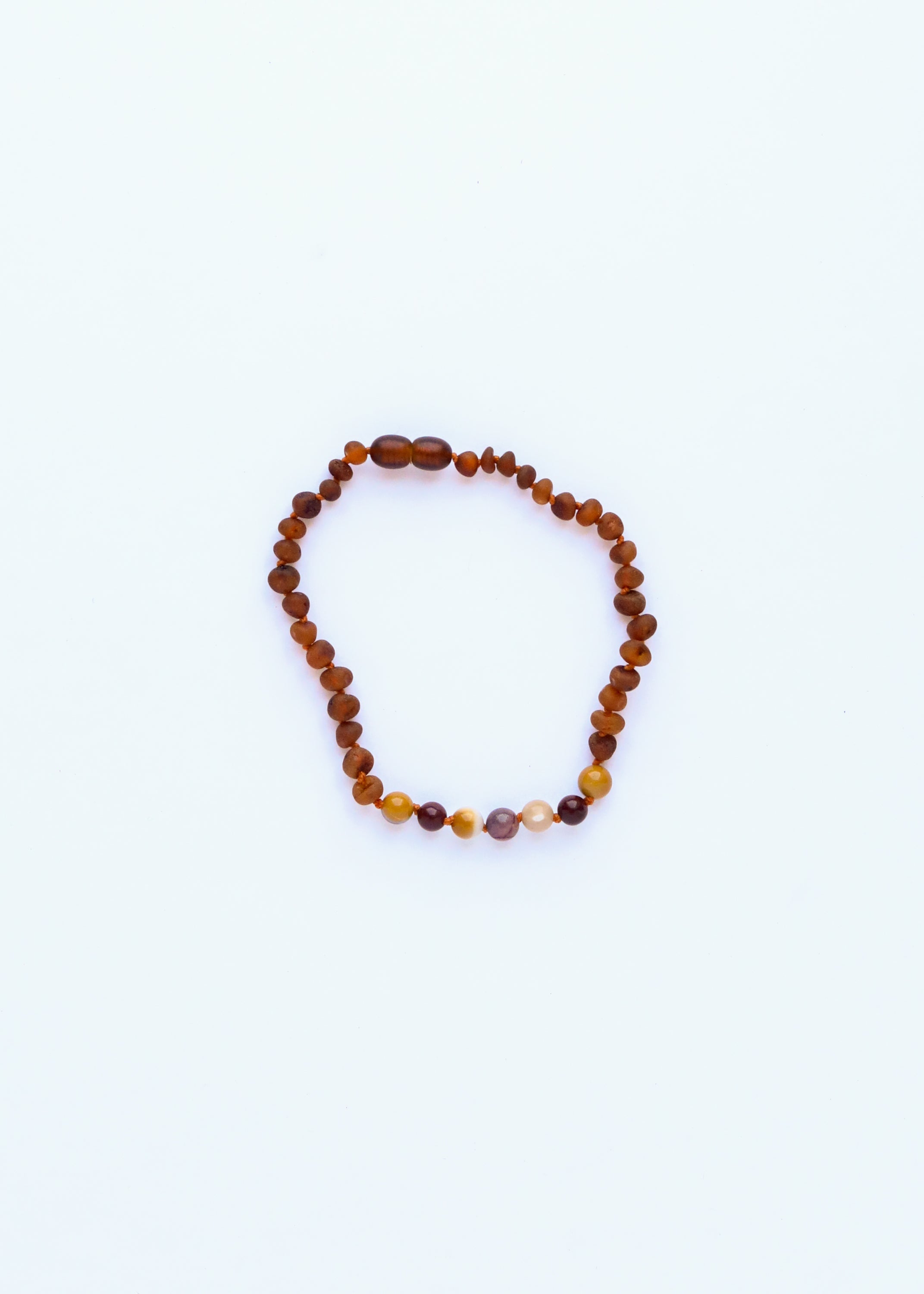 Raw Cognac Baltic Amber + Mookaite Jasper || Anklet or Bracelet by CanyonLeaf