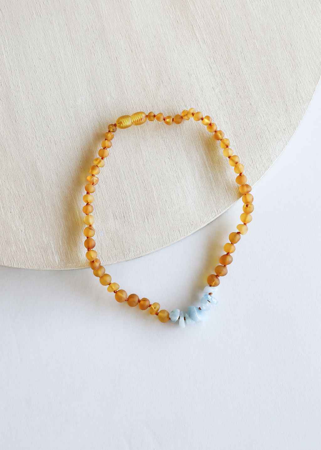 Raw Honey Baltic Amber + Aquamarine || Necklace by CanyonLeaf