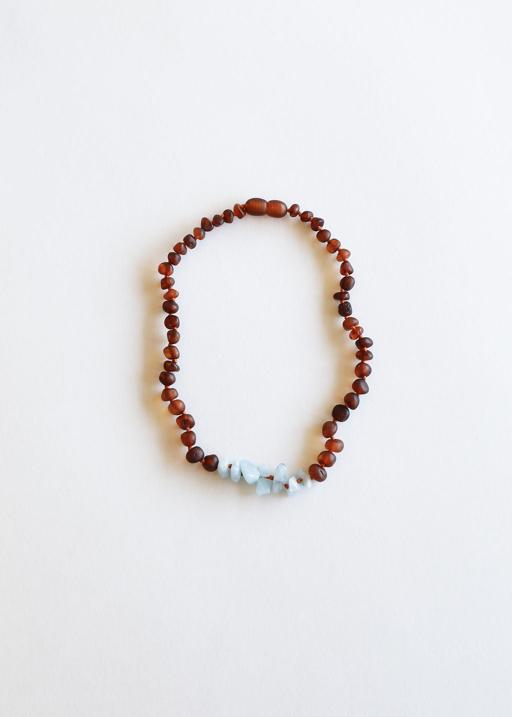 Raw Cognac Baltic Amber + Aquamarine || Necklace DestGlow