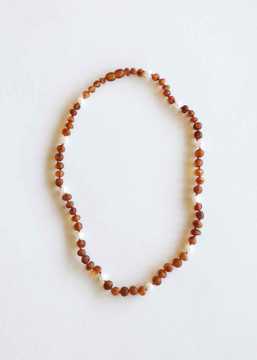 Raw Cognac Baltic Amber + Pearl Halo || Necklace