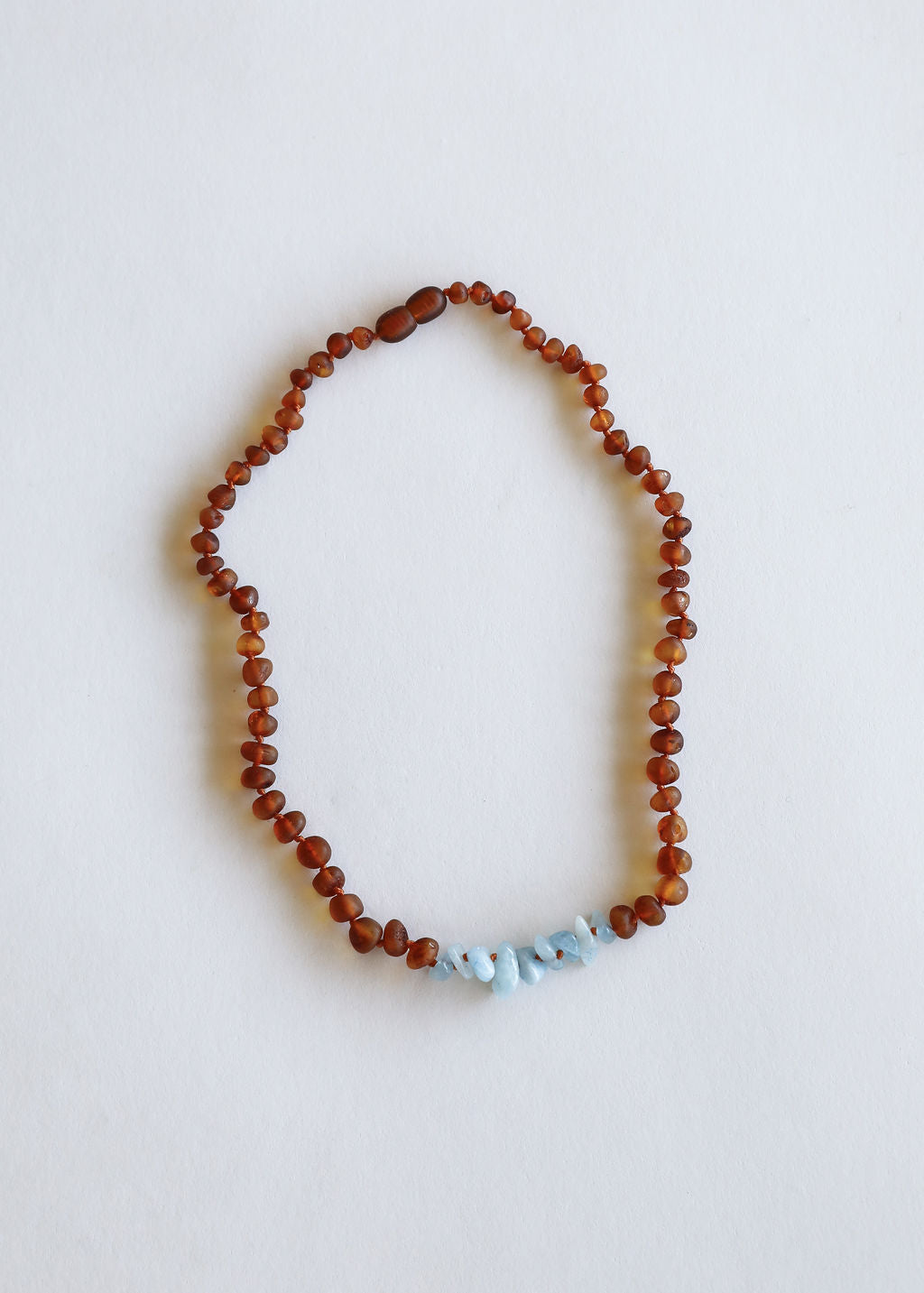 Raw Cognac Baltic Amber + Aquamarine || Necklace DestGlow