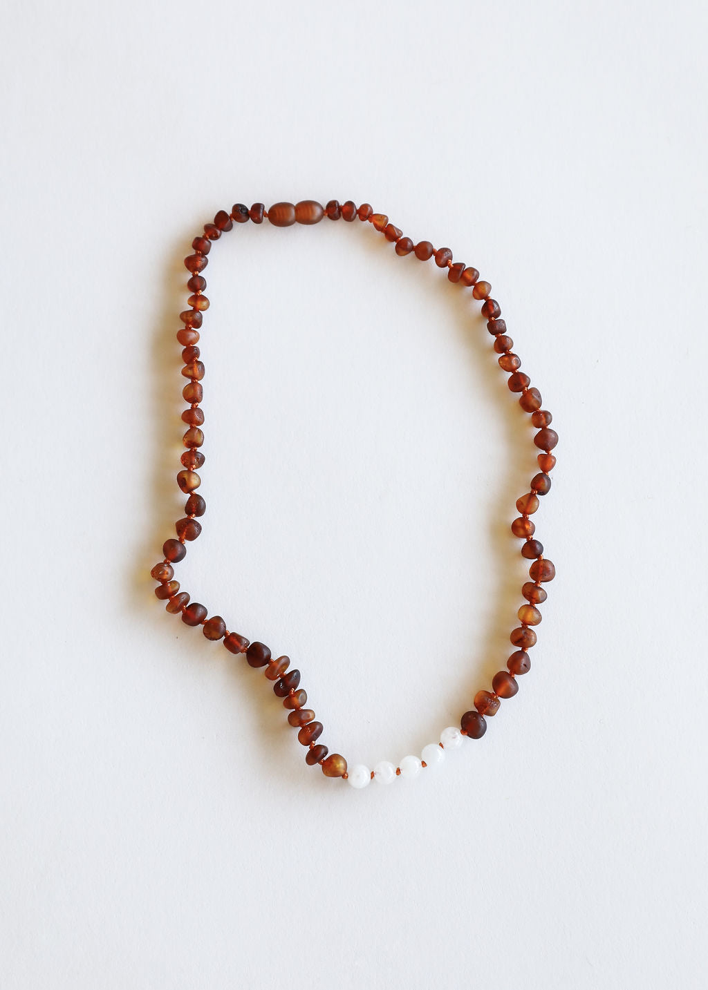 Raw Cognac Baltic Amber + Moonstone || Necklace DestGlow