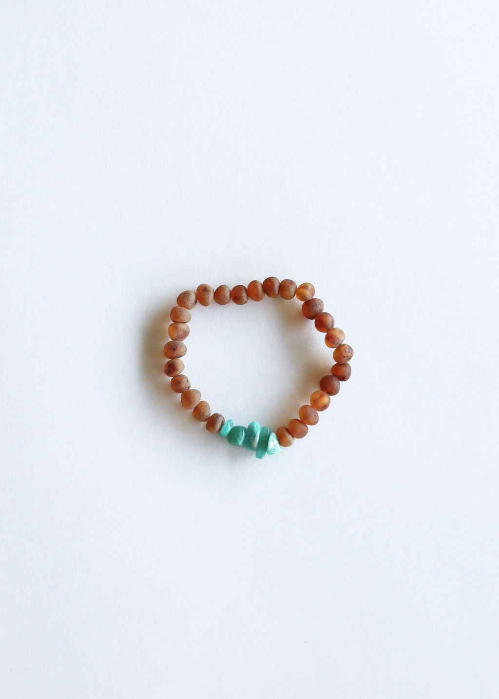Raw Cognac Baltic Amber + Raw Amazonite || Adult Bracelet